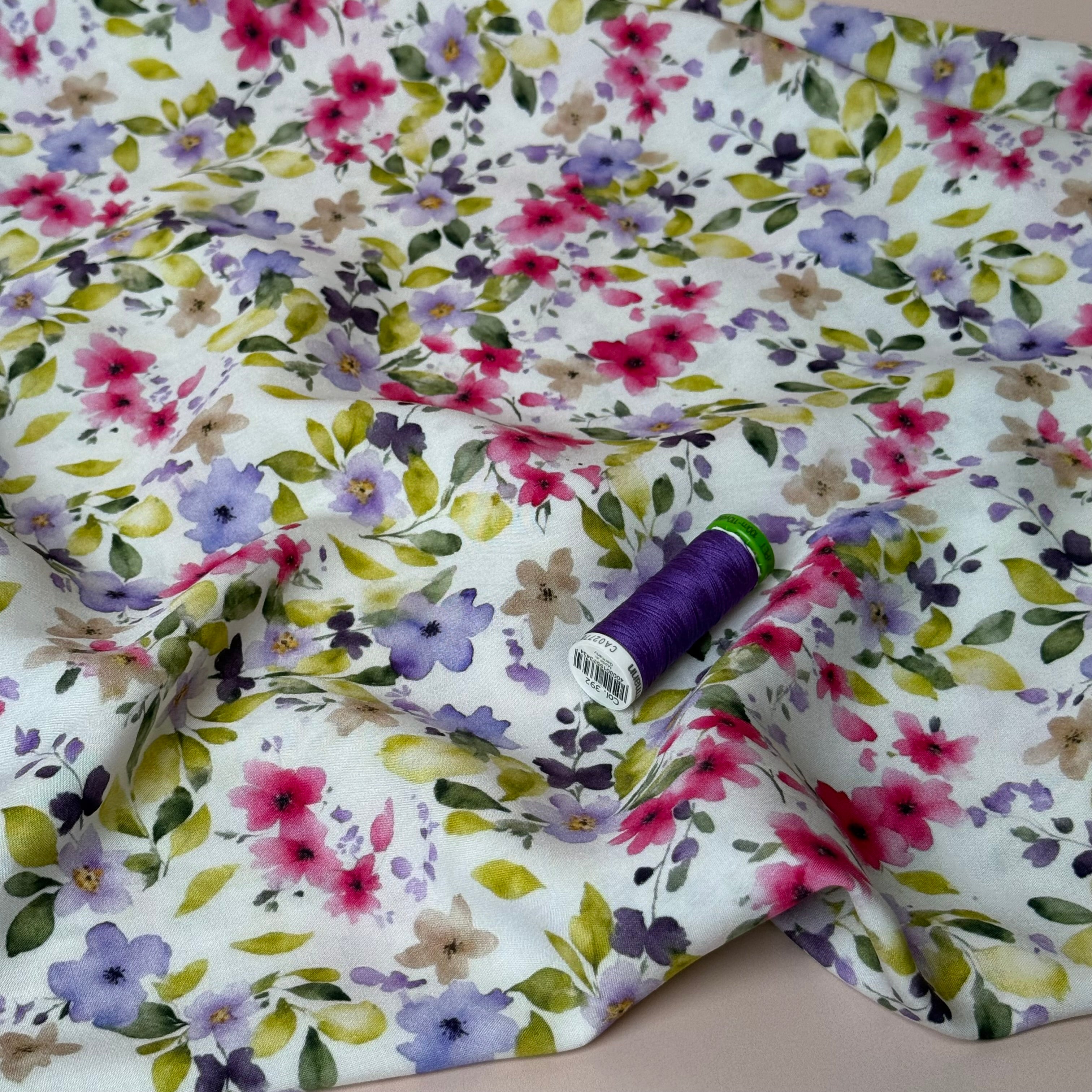 Spring Blooms Viscose Fabric