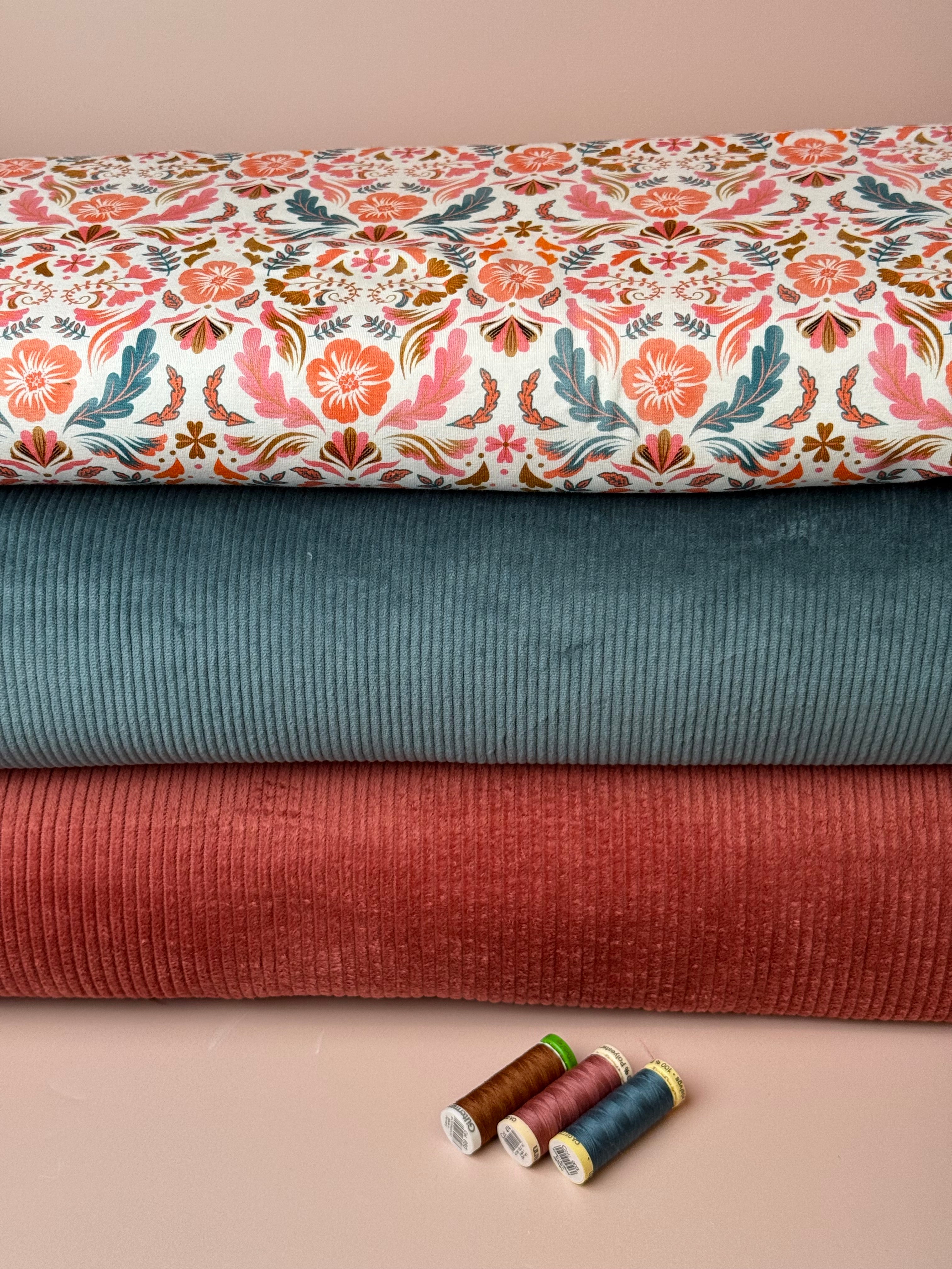Pure Cotton Washed Corduroy 4.5W in Autumn Spice