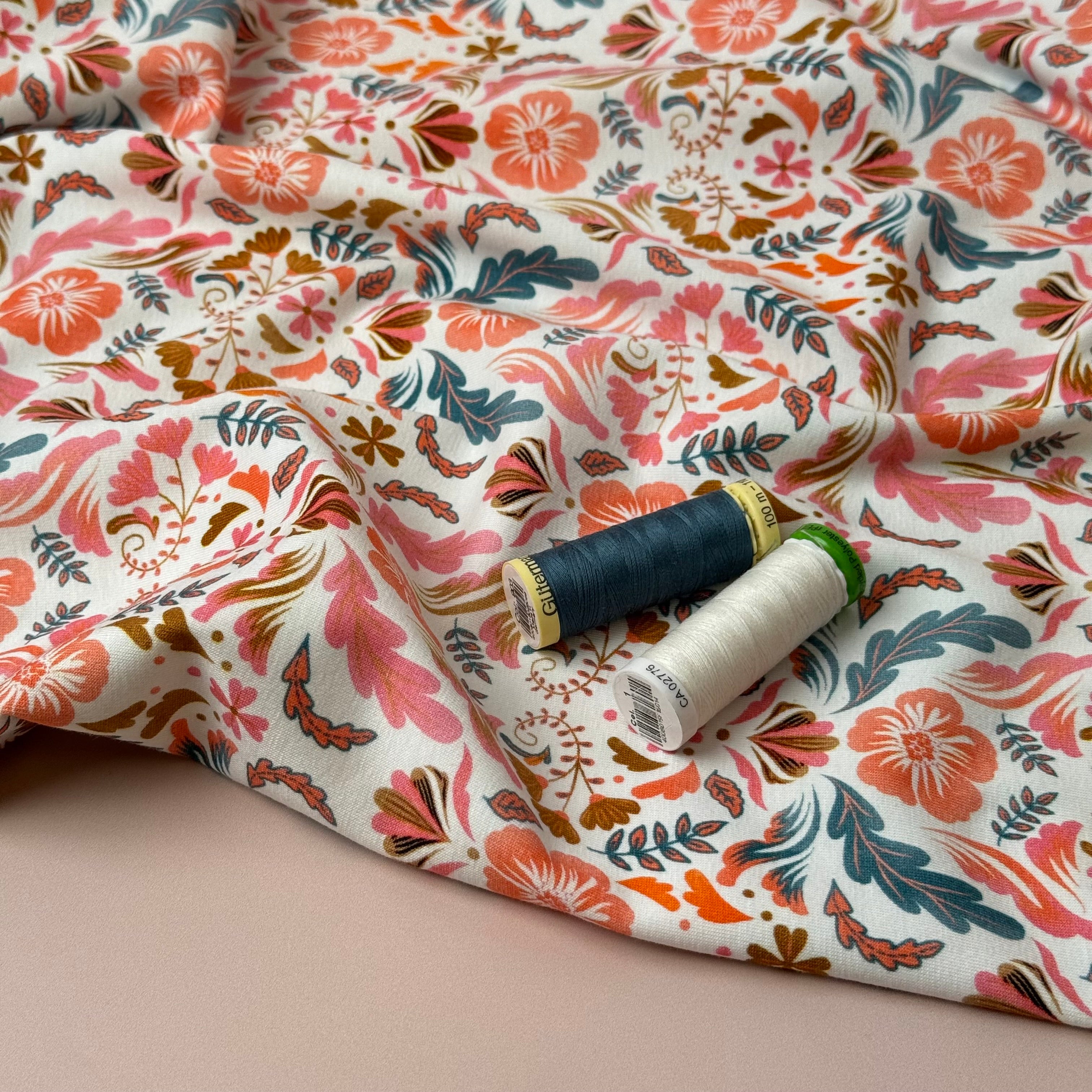 Autumn Serenity Cotton Jersey Fabric