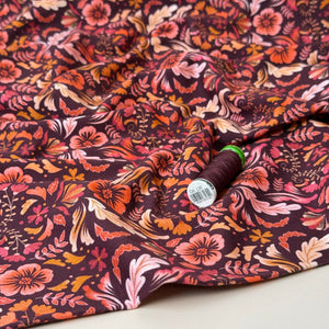 Autumn Serenity Mahogany Cotton Jersey Fabric