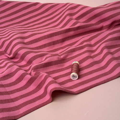 Yarn Dyed Watermelon Stripes Washed Cotton Fabric
