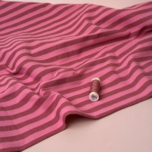 Yarn Dyed Watermelon Stripes Washed Cotton Fabric