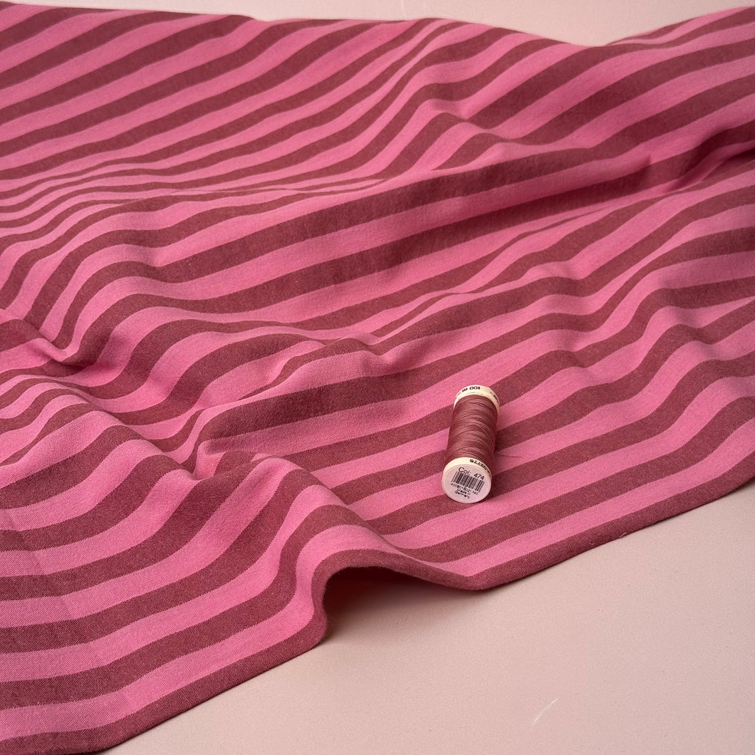 Yarn Dyed Watermelon Stripes Washed Cotton Fabric