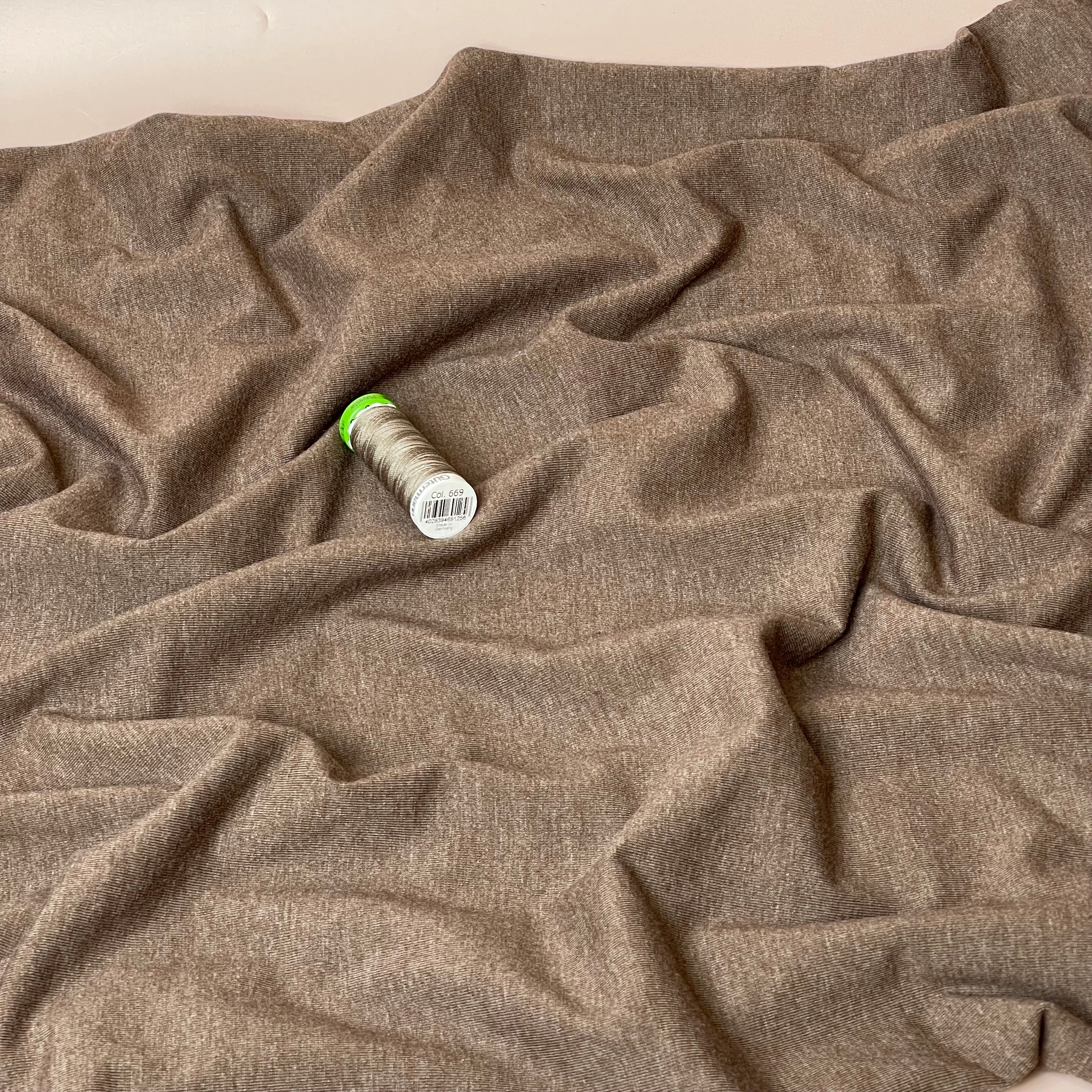 Essential Chic Otter Melange Cotton Jersey Fabric