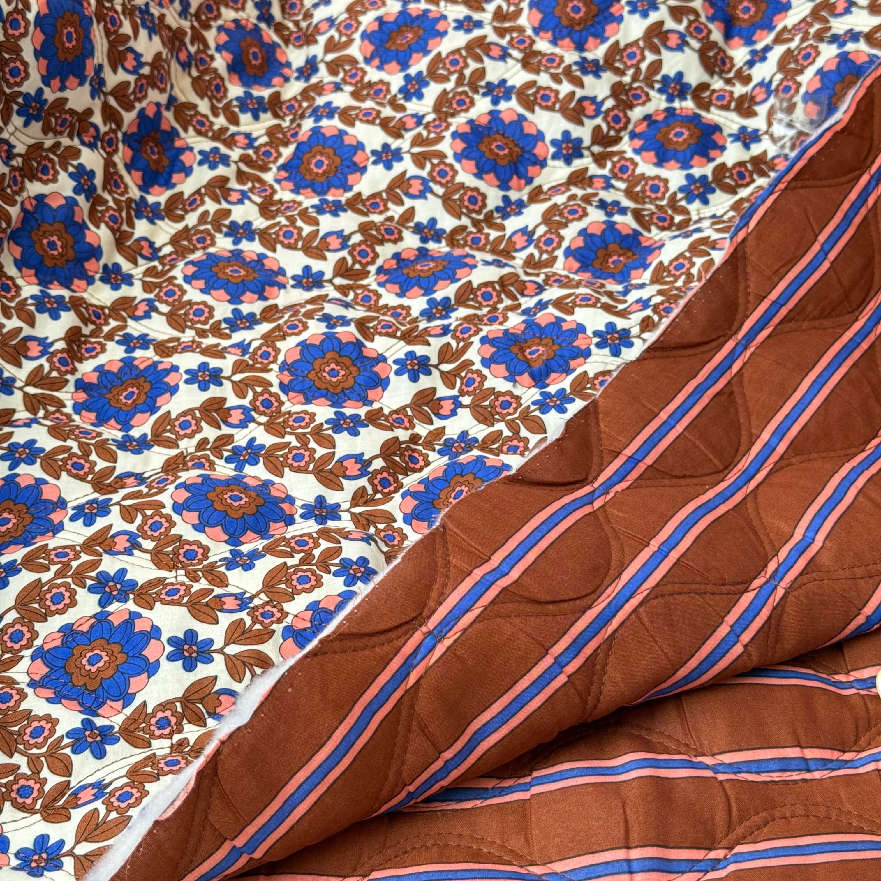 Kaleidoscope Flower Toffee Quilted Cotton Fabric