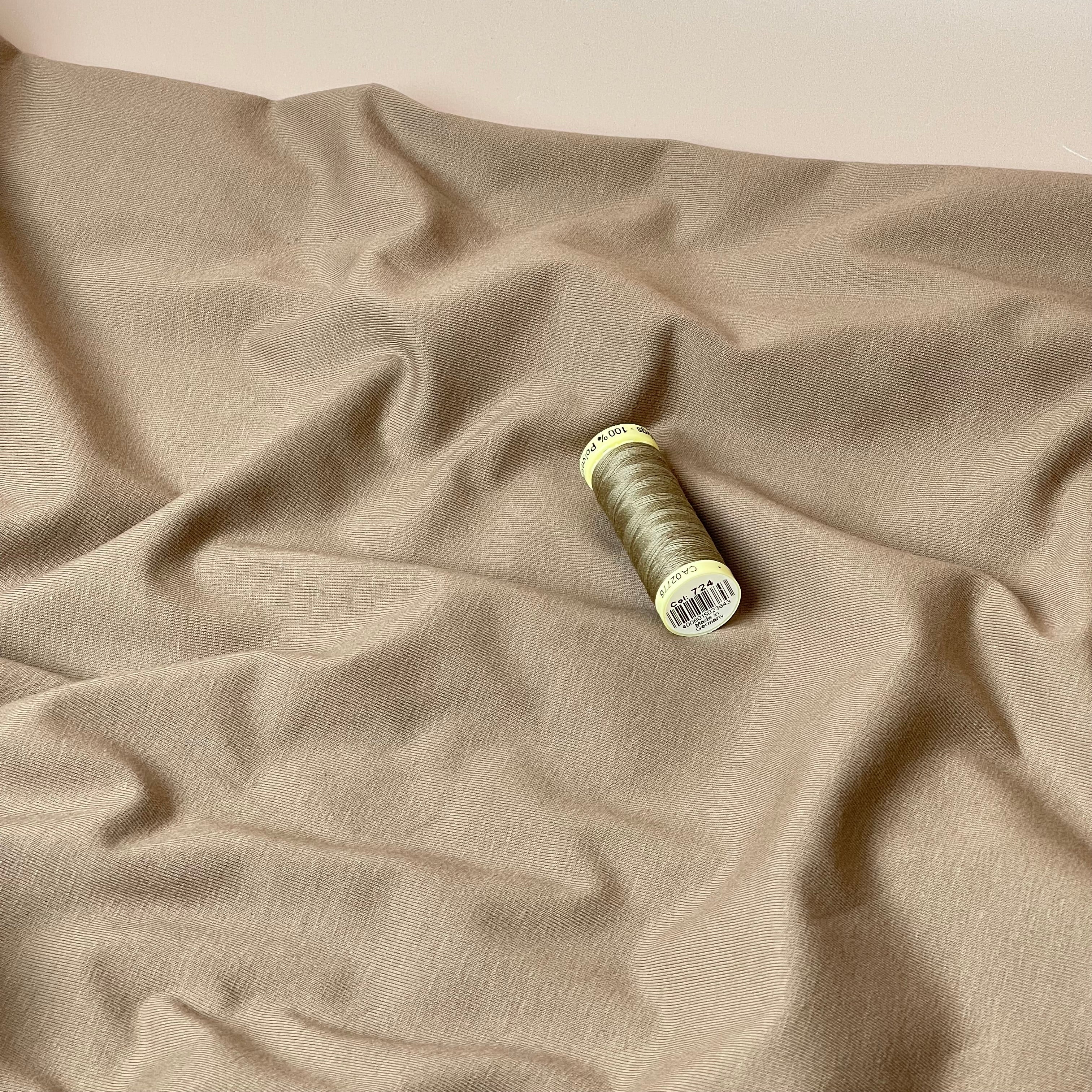 Essential Chic Malt Brown Plain Cotton Jersey Fabric