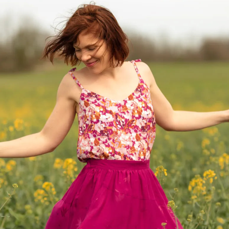 Églantine & Zoé - Bella Rose Magenta Viscose Poplin Fabric