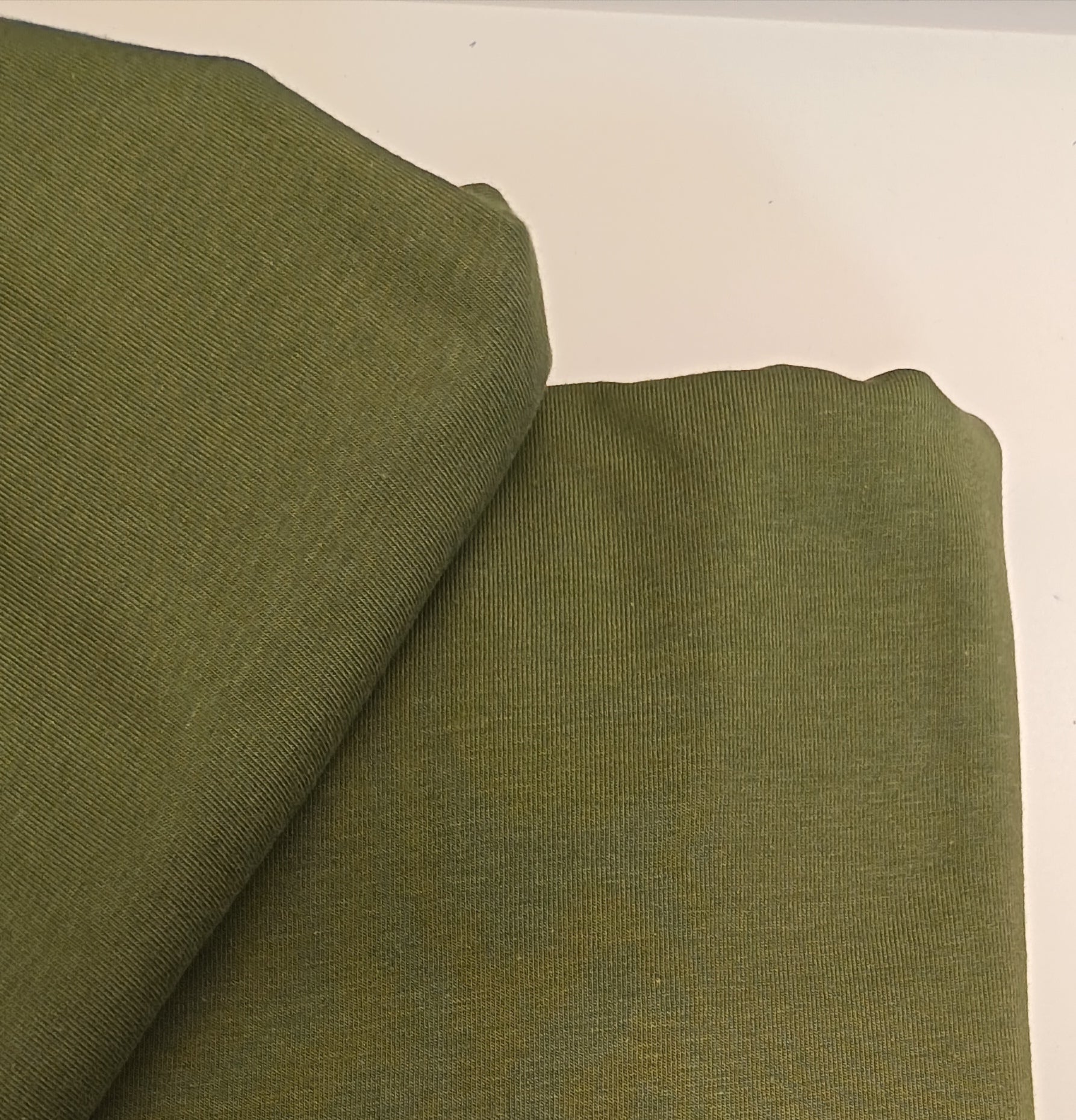 REMNANT 0.83 Metre Essential Chic Army Green Cotton Jersey Fabric