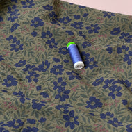 Barberry Flowers Olive Cotton Diamond Jacquard Fabric