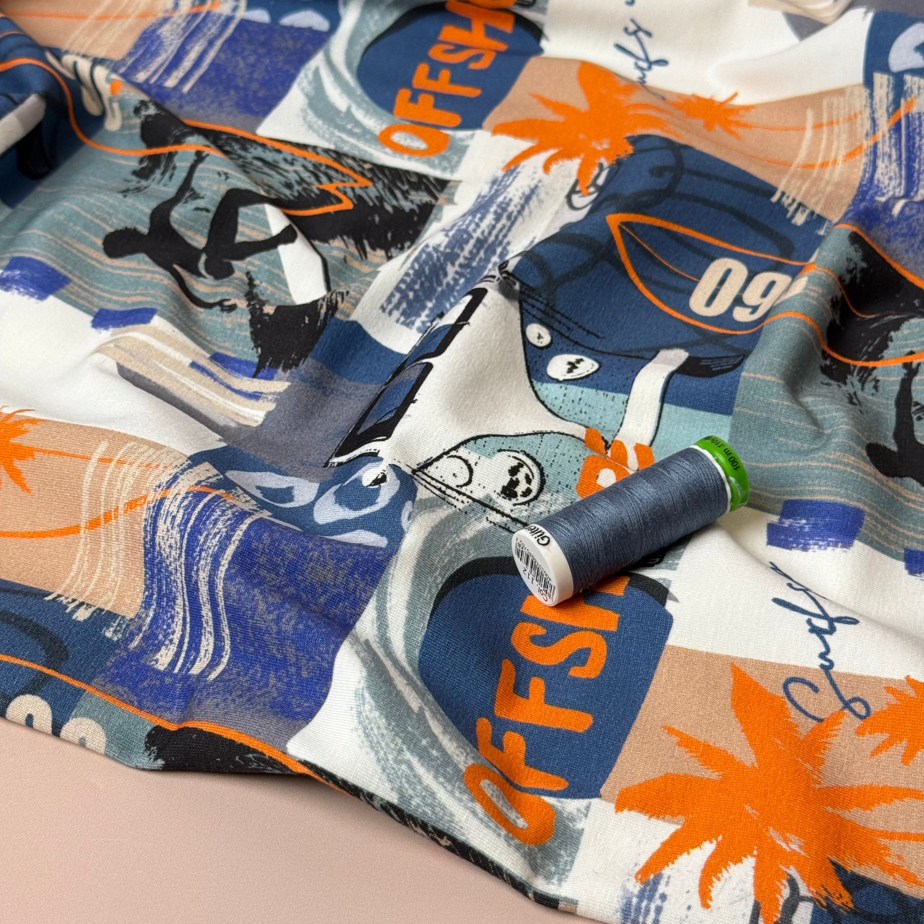 Graphic Surfers Cotton Jersey