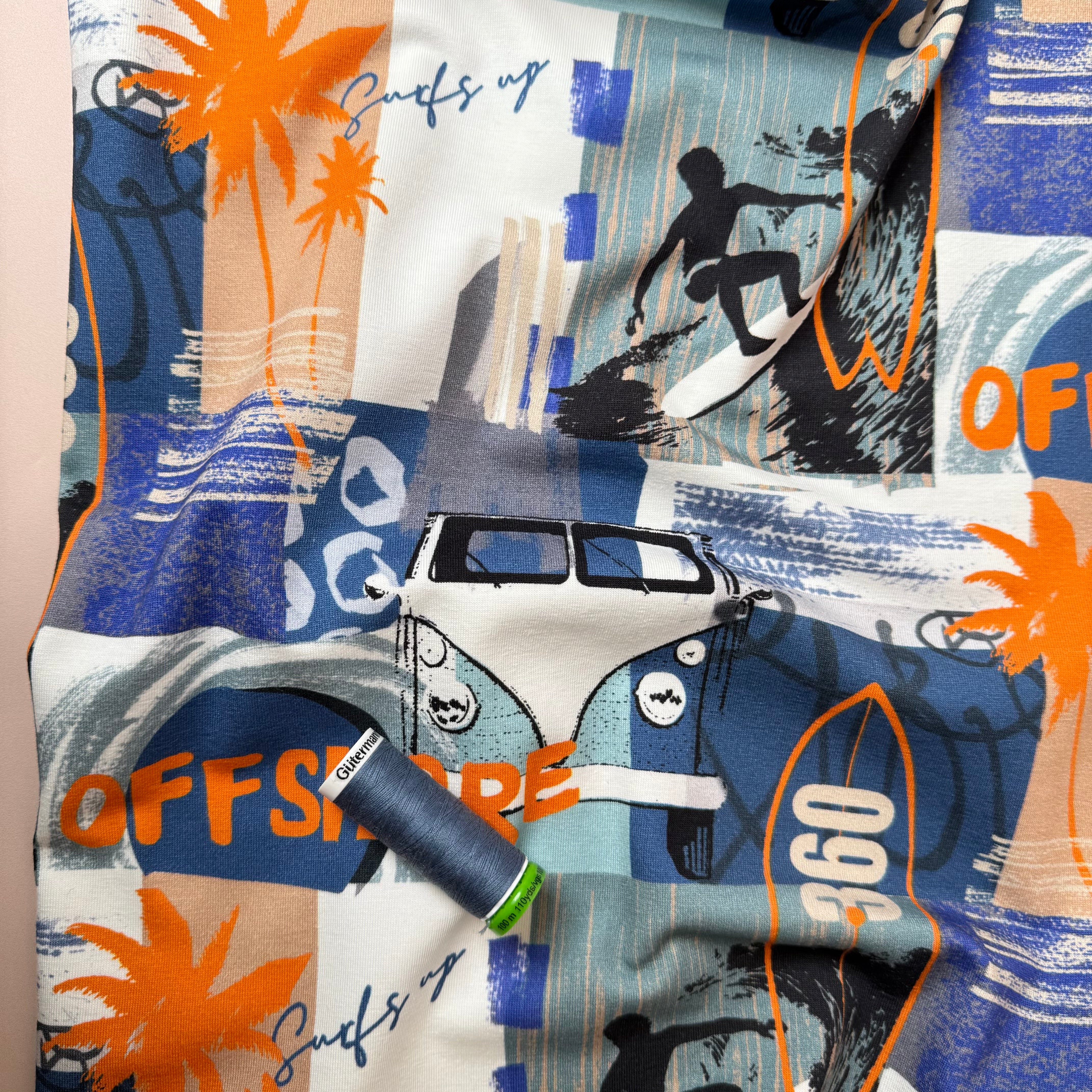 Graphic Surfers Cotton Jersey