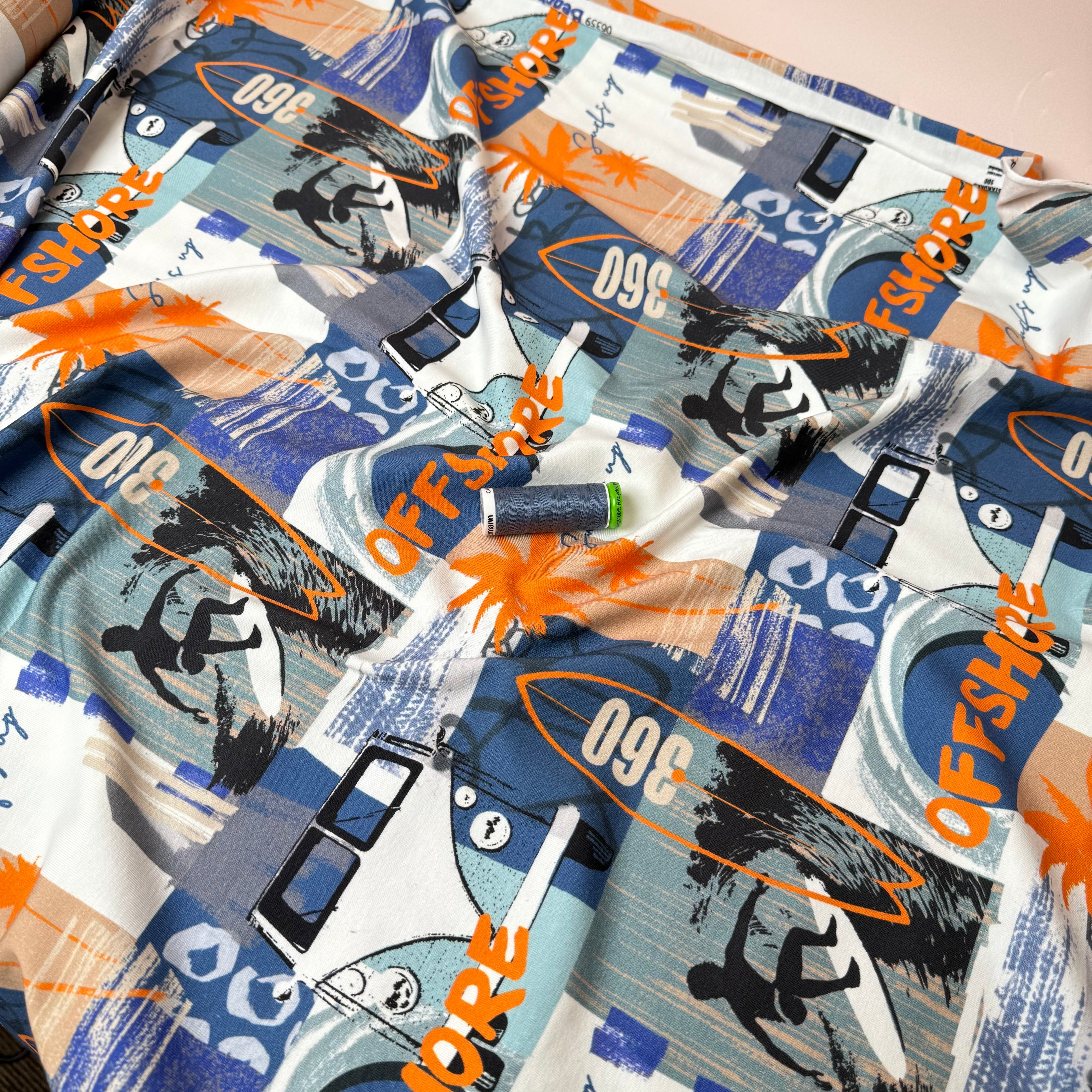 Graphic Surfers Cotton Jersey