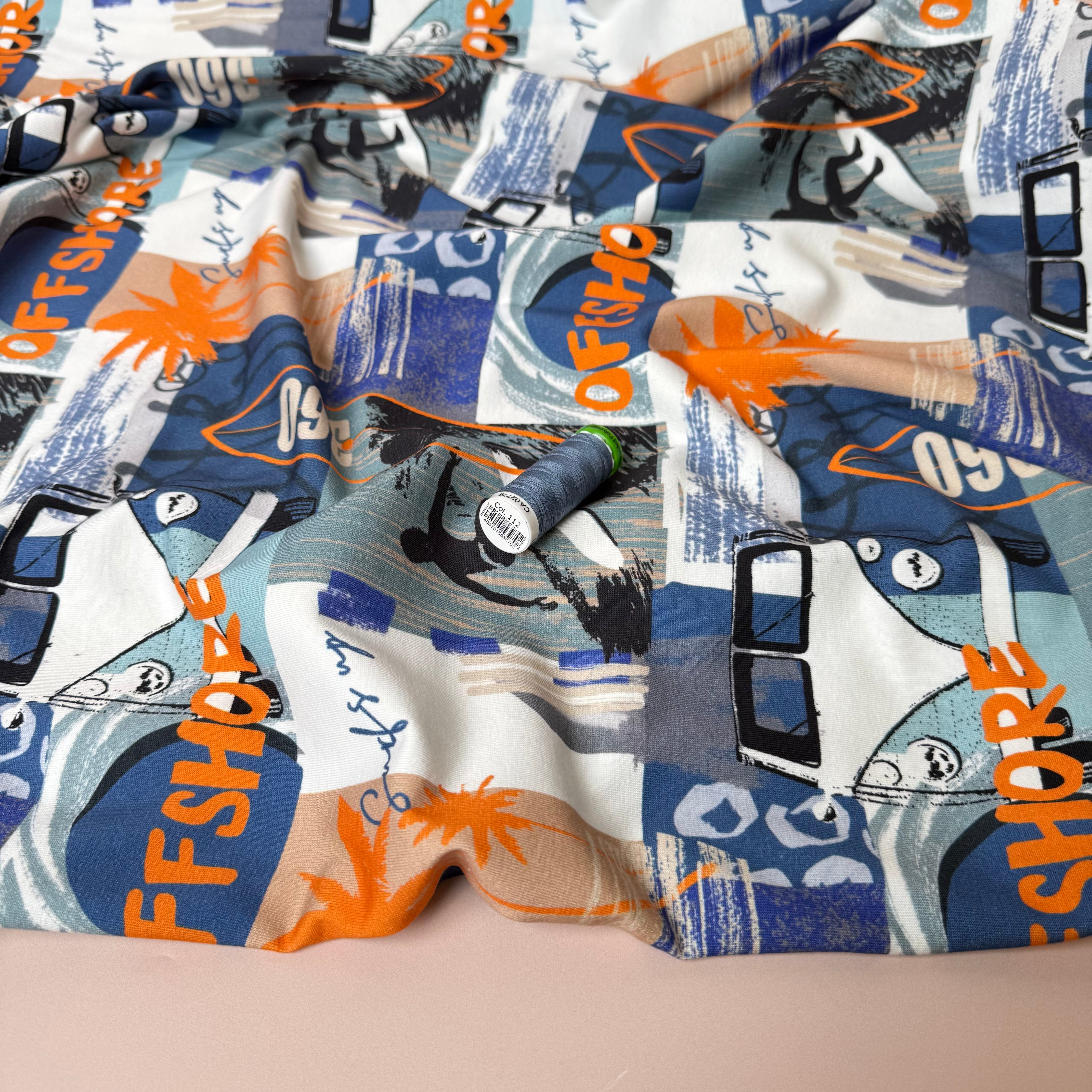 Graphic Surfers Cotton Jersey