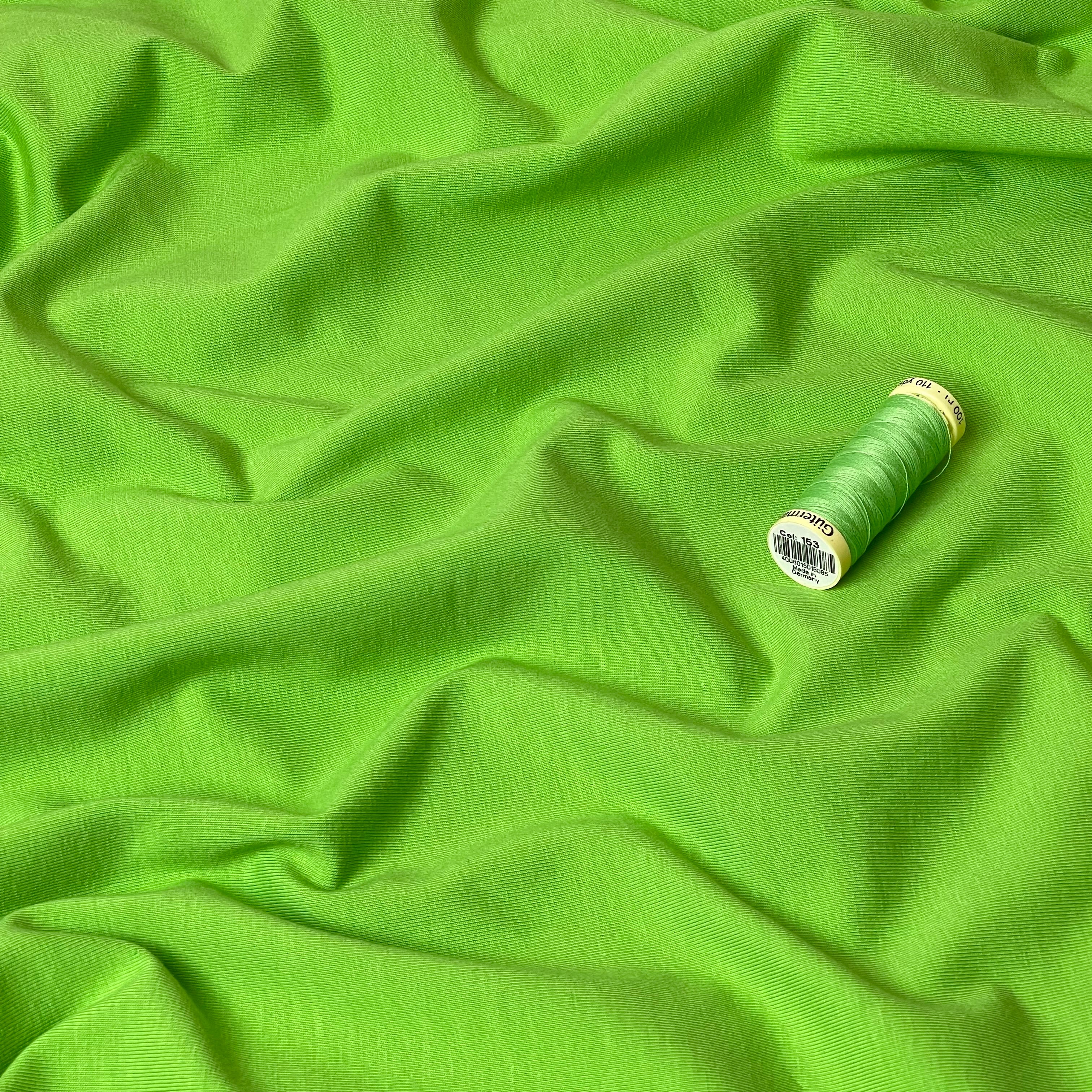 Essential Chic Fluorescent Green Plain Cotton Jersey Fabric
