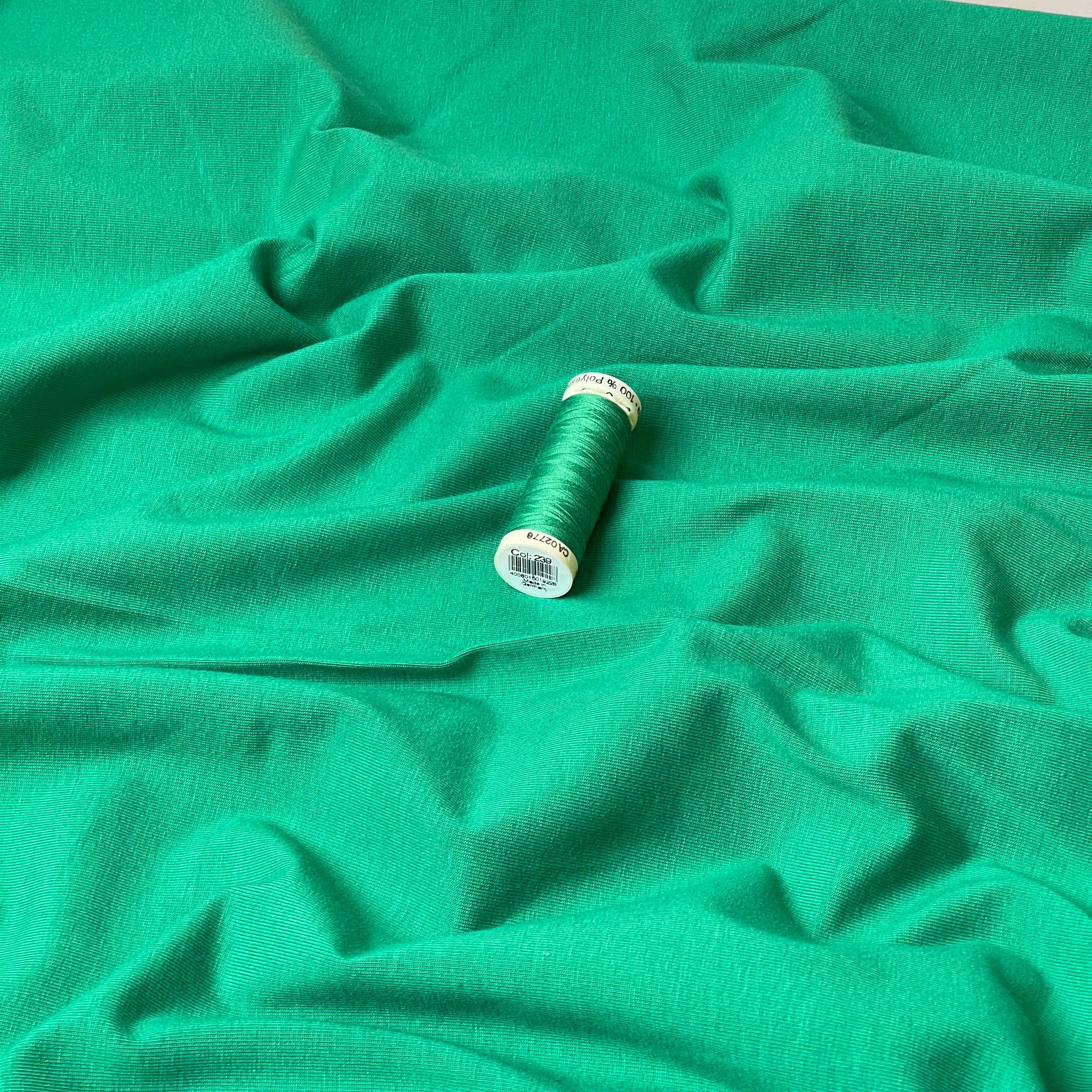 Essential Chic Jolly Green Plain Cotton Jersey Fabric