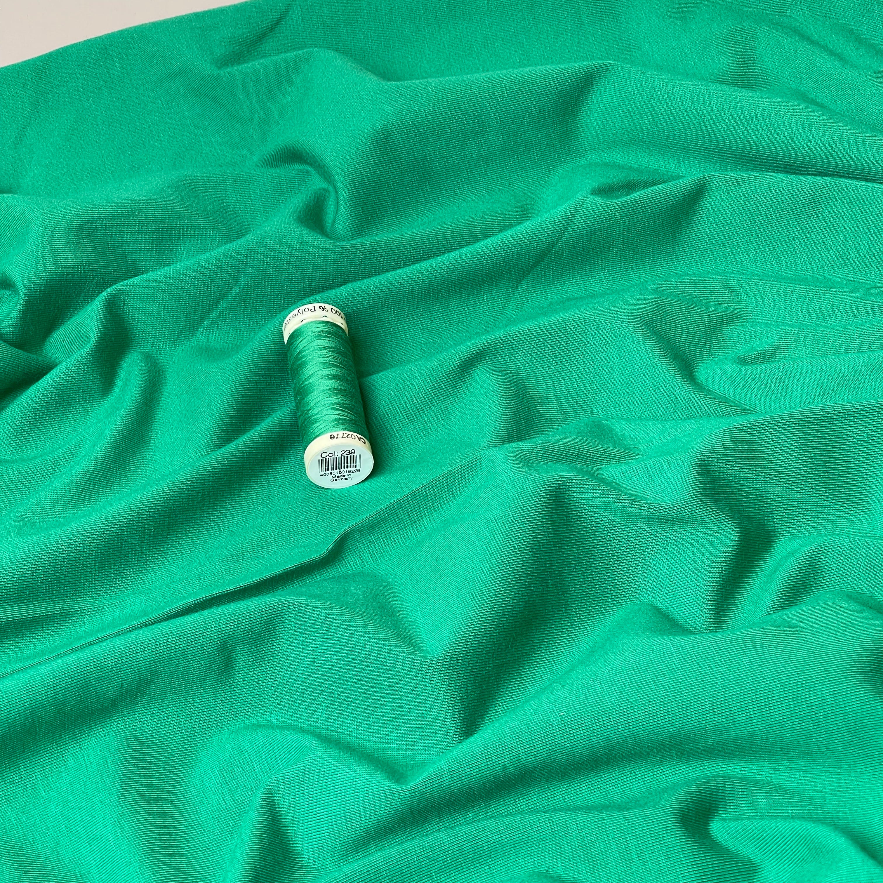 Essential Chic Jolly Green Plain Cotton Jersey Fabric
