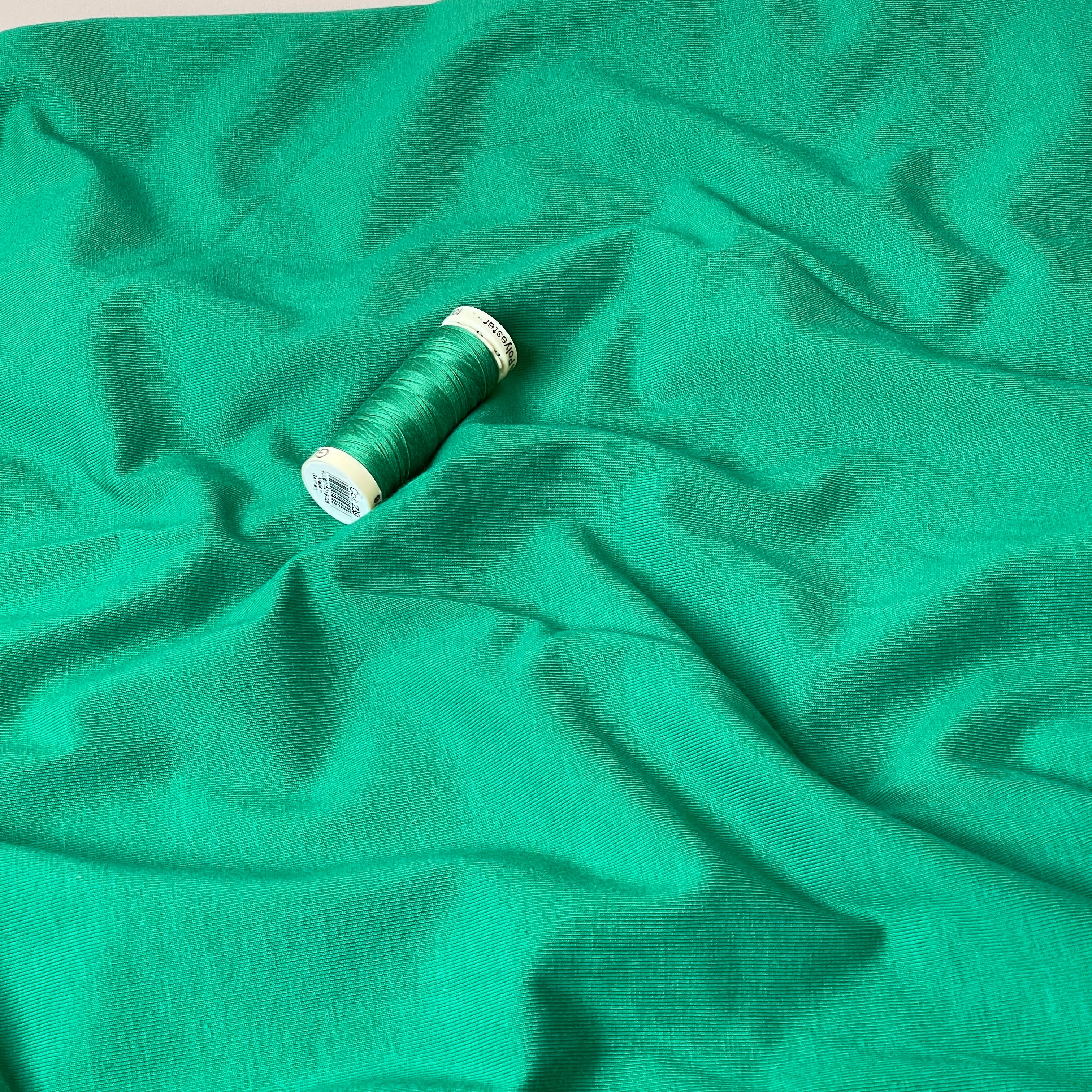 Essential Chic Jolly Green Plain Cotton Jersey Fabric