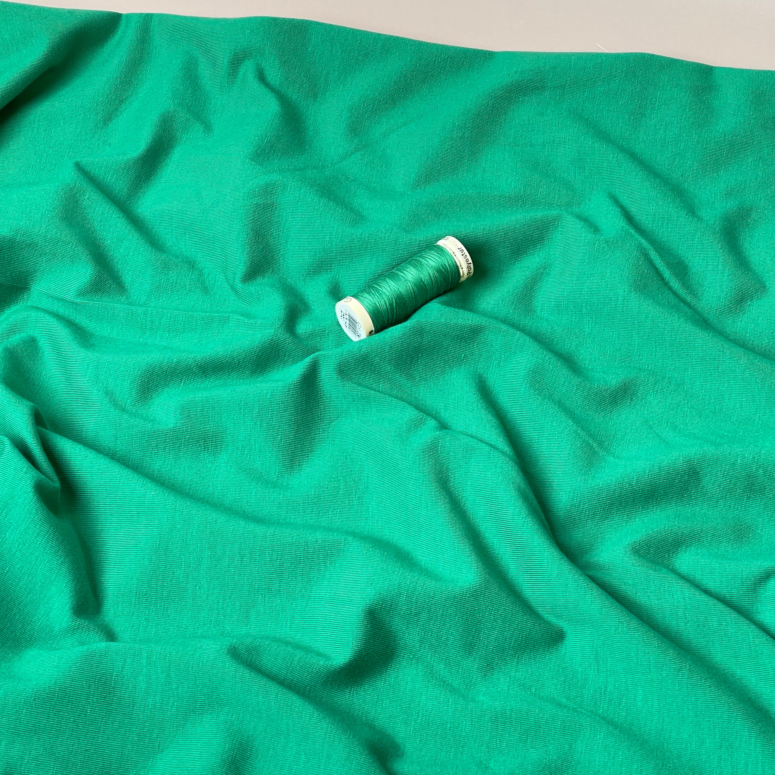 Essential Chic Jolly Green Plain Cotton Jersey Fabric