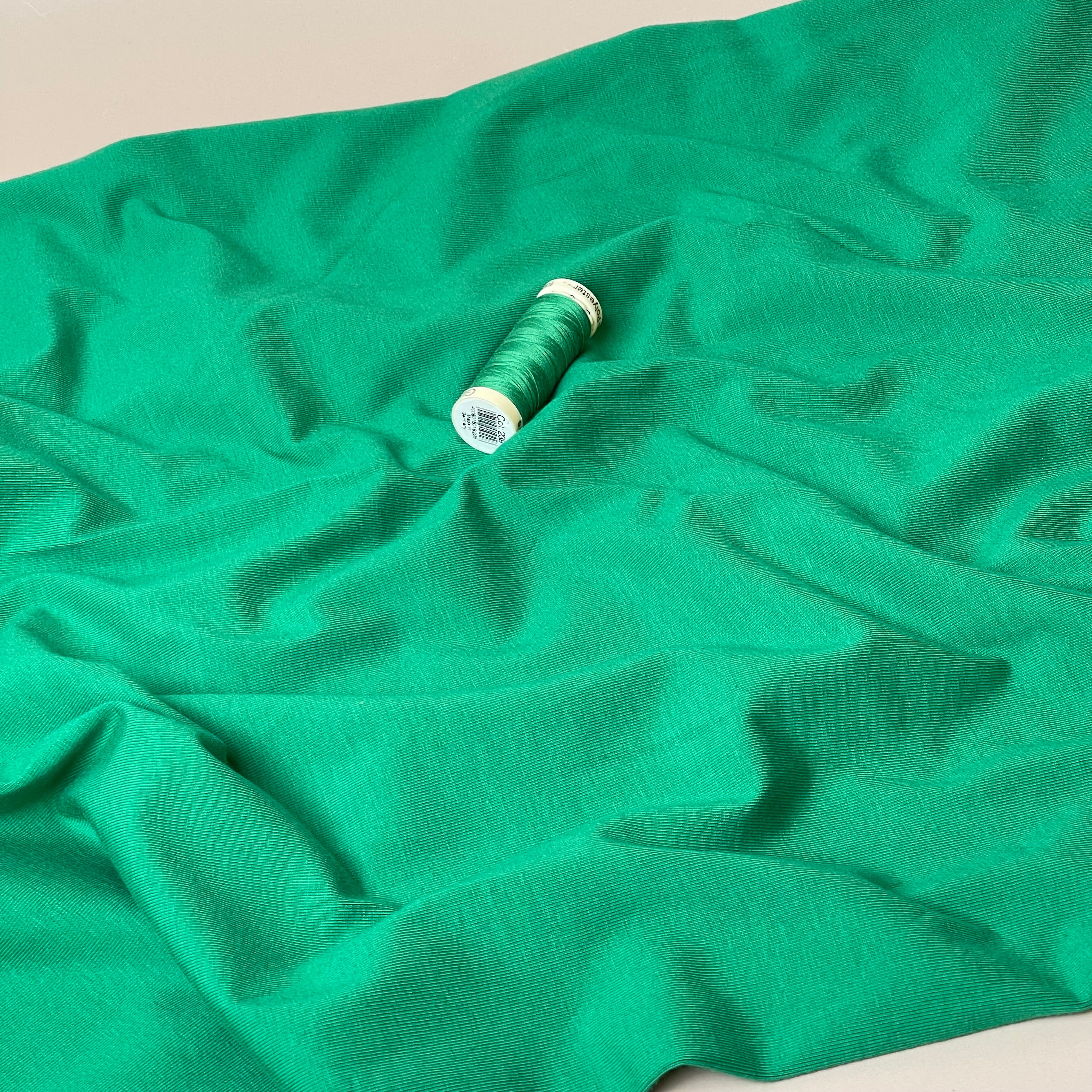 Essential Chic Jolly Green Plain Cotton Jersey Fabric