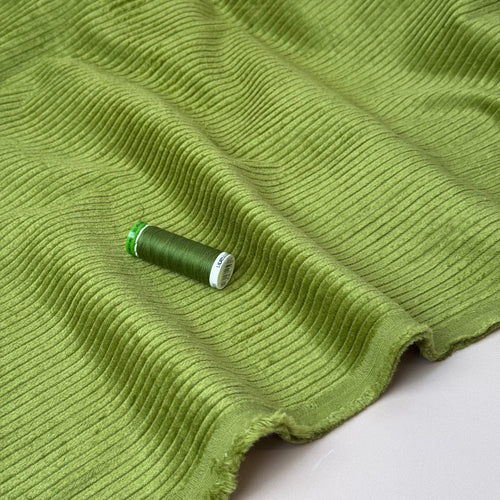 Pure Cotton Washed Corduroy 4.5W in Lime Green