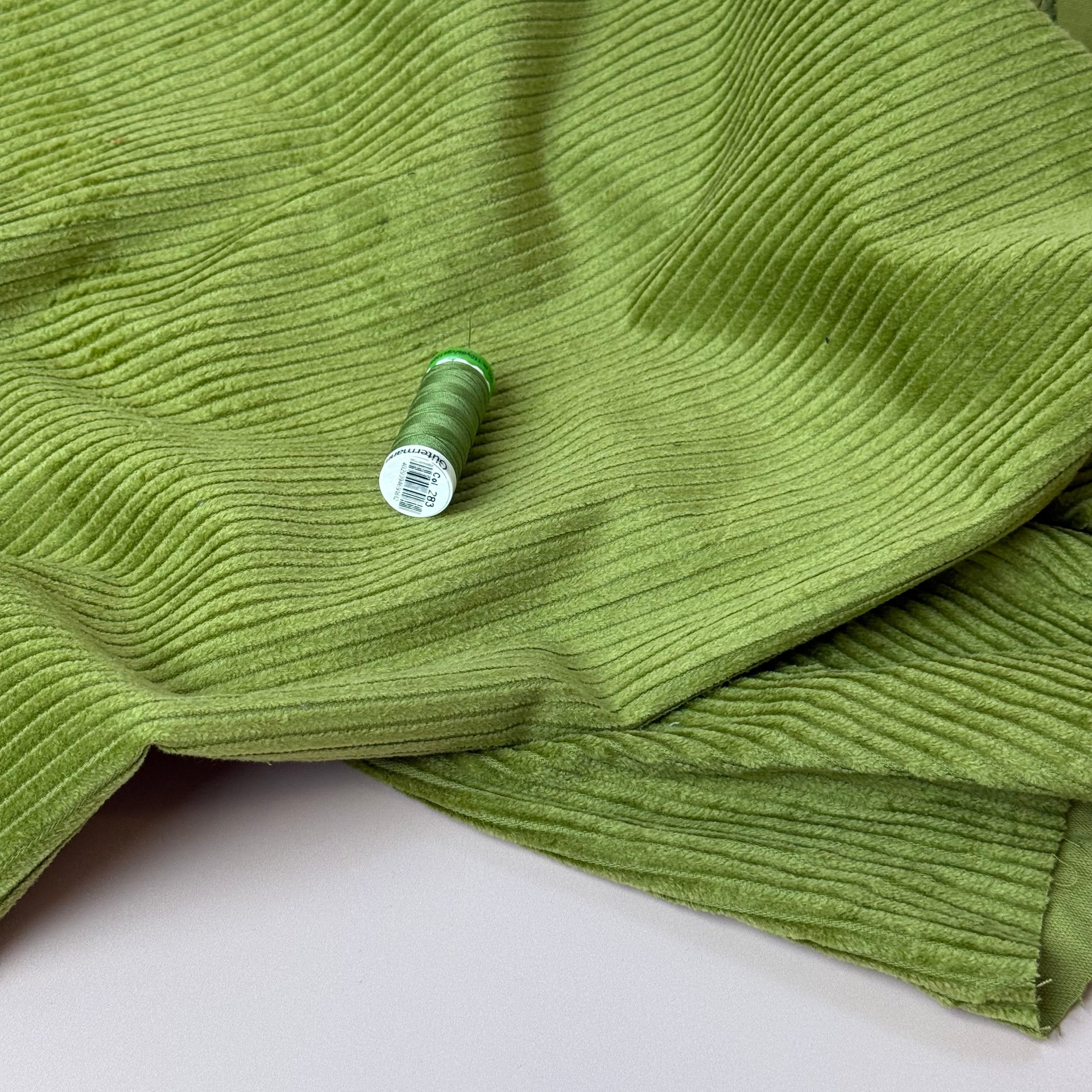 Pure Cotton Washed Corduroy 4.5W in Lime Green