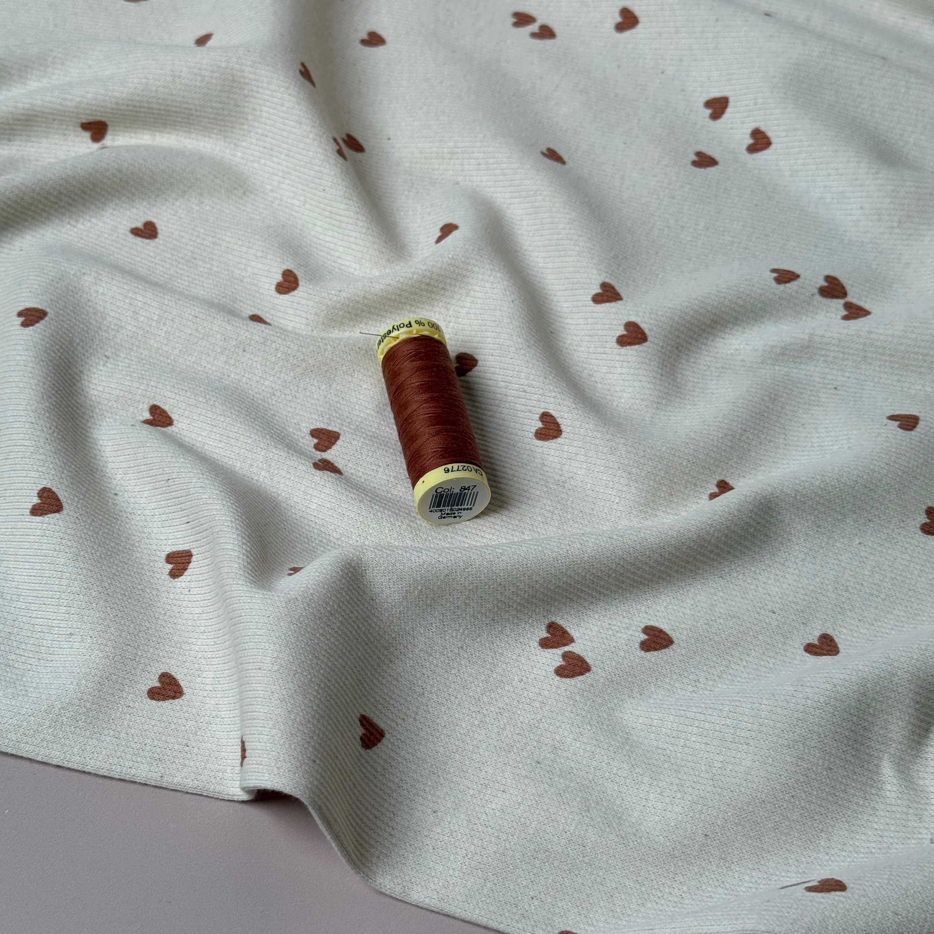 Hearts Natural Organic Cotton Ribbed Jersey