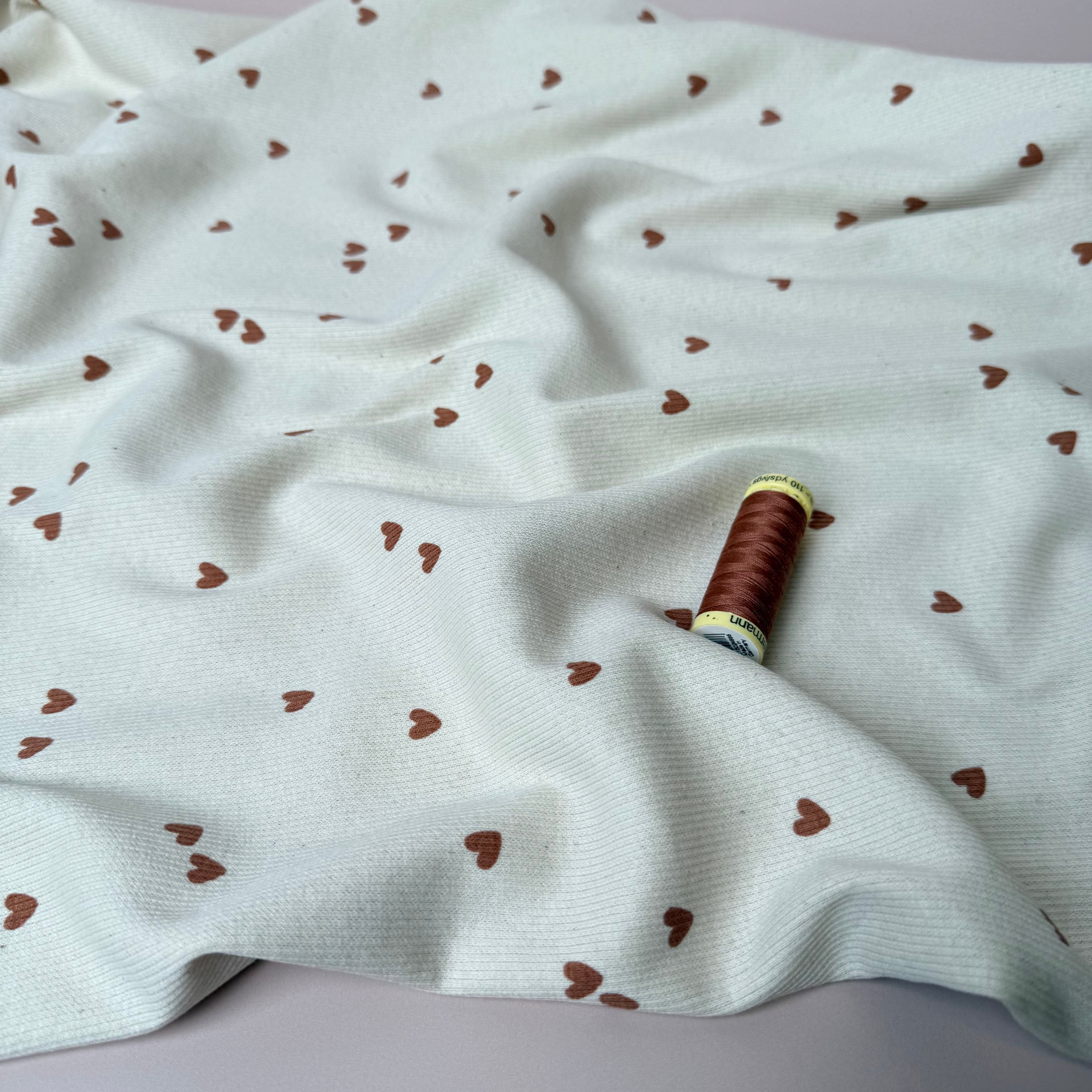 Hearts Natural Organic Cotton Ribbed Jersey