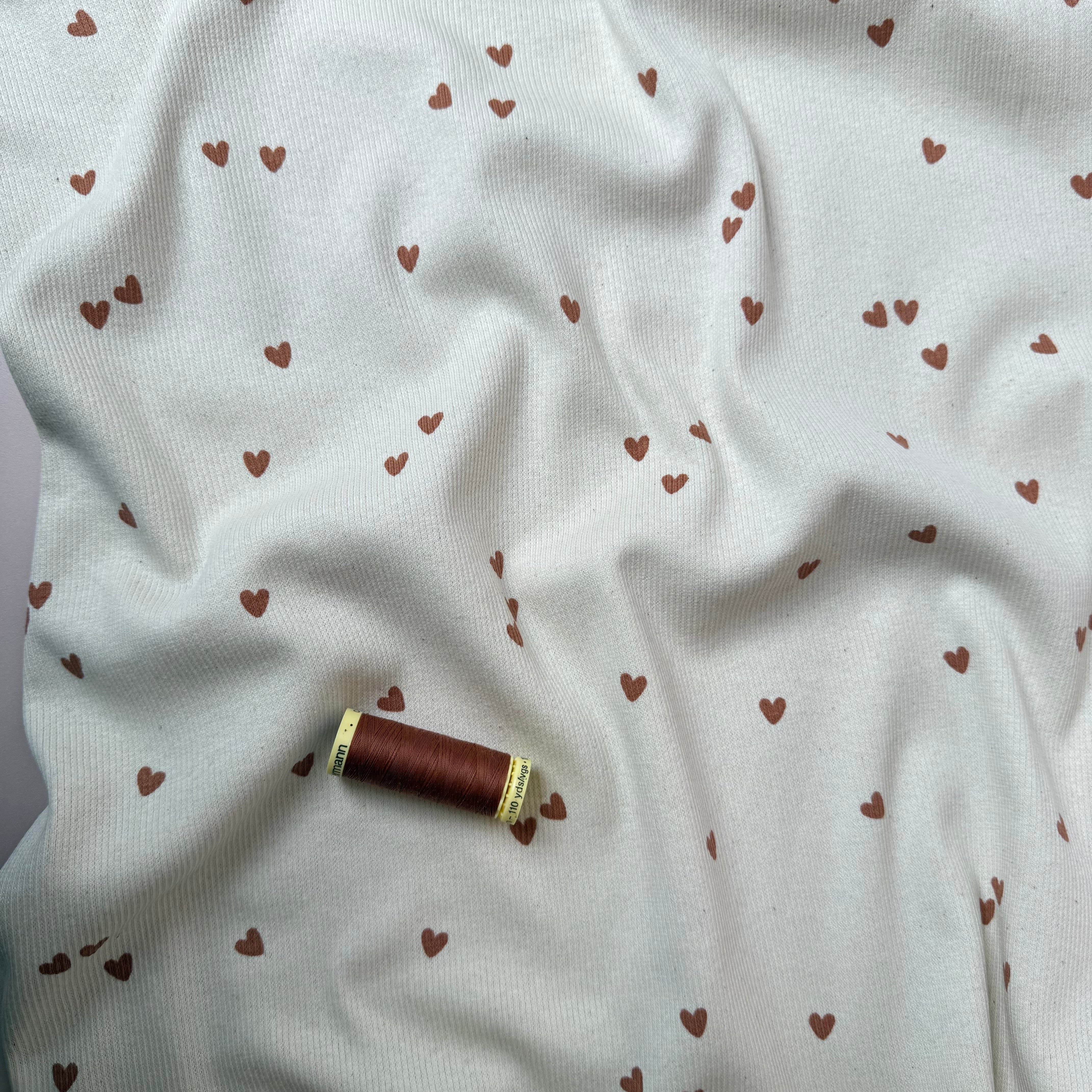 Hearts Natural Organic Cotton Ribbed Jersey