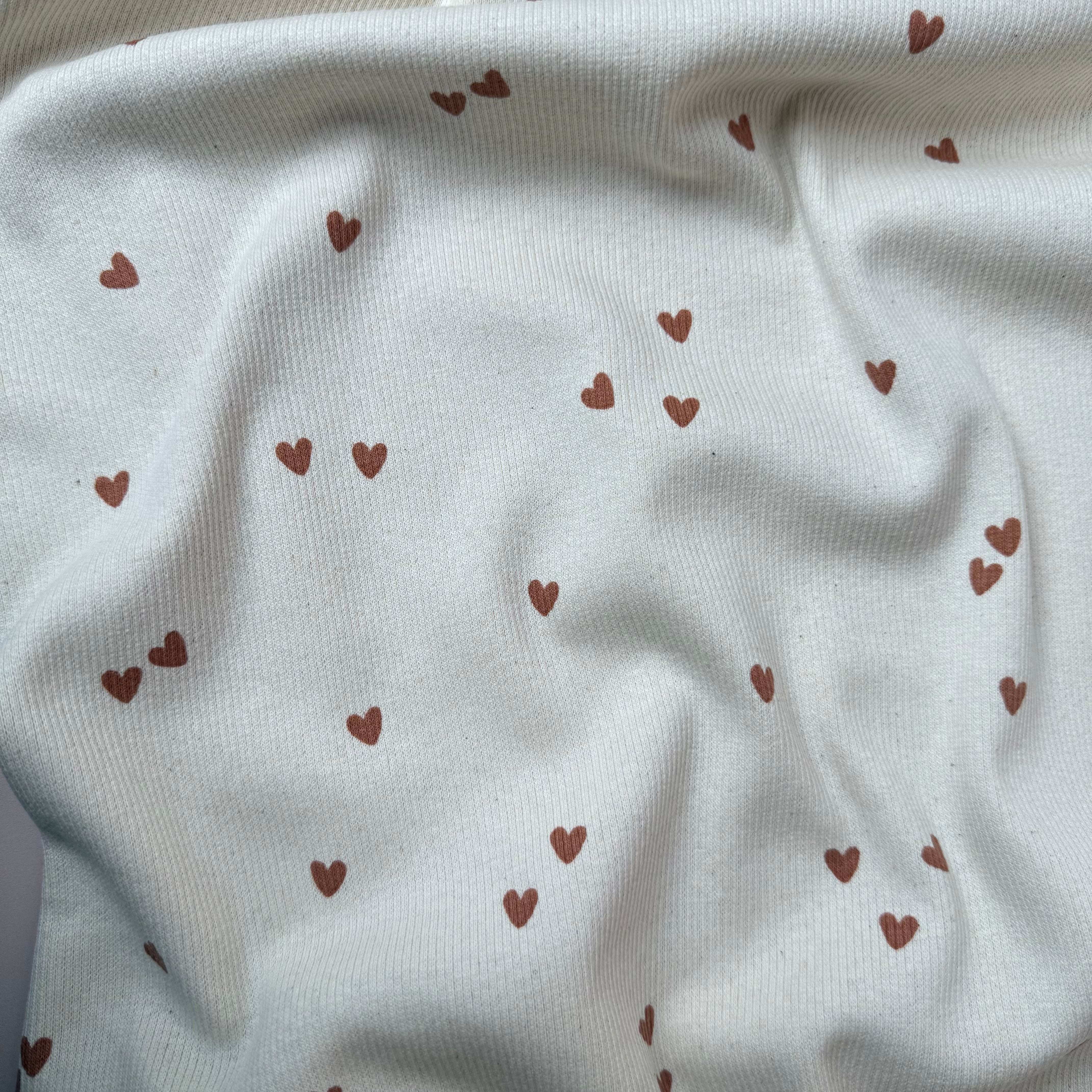 Hearts Natural Organic Cotton Ribbed Jersey