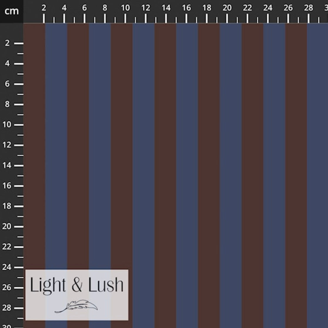 Light & Lush - Stripes in Midnight Blue Viscose Twill Fabric