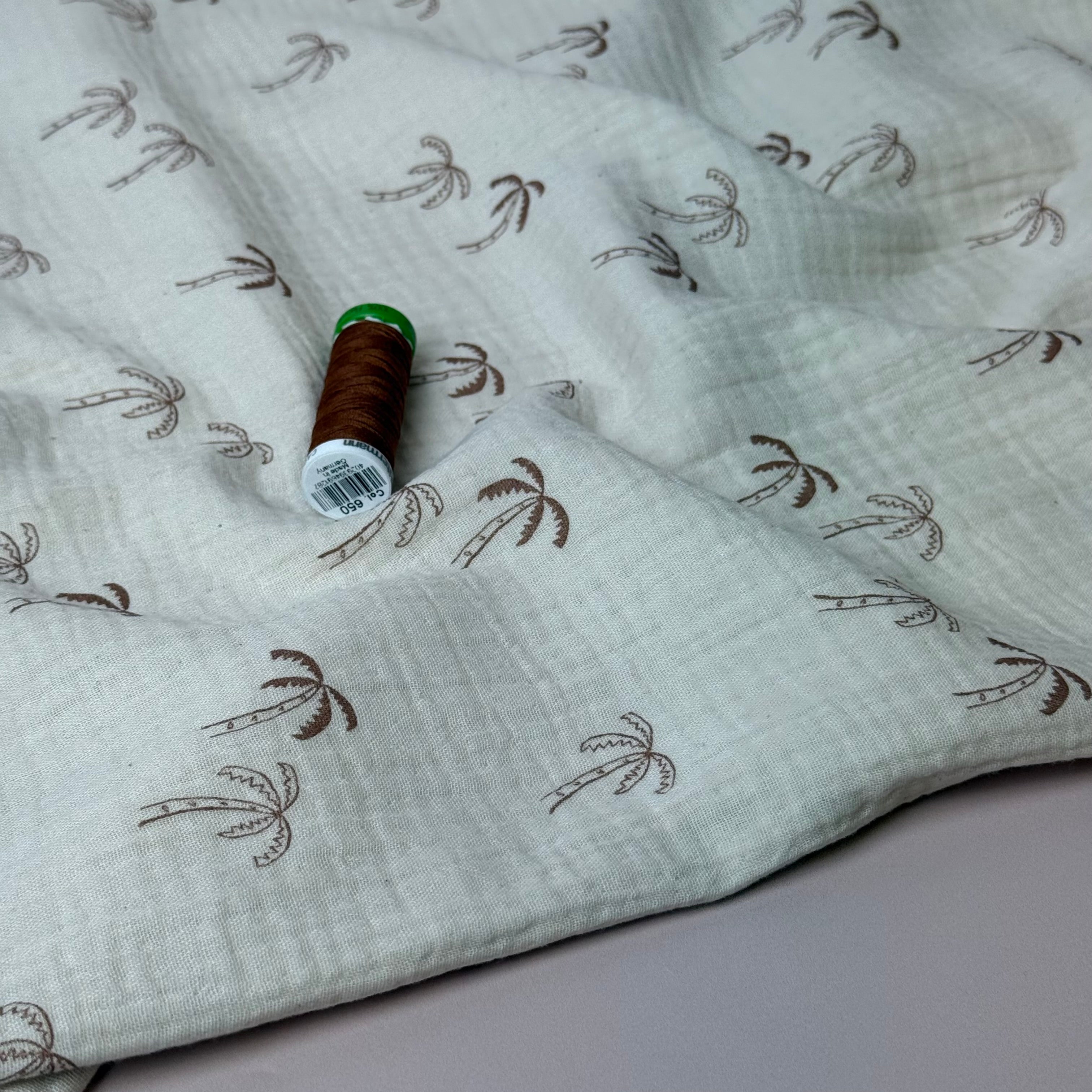 Palm Tree Cotton GOTS Double Gauze