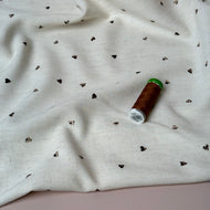 Foil Leopard Hearts Viscose Linen Fabric