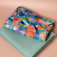 Make an Outfit Colour Bundle - Painted Foliage Coast Viscose & Aqua Cotton Jersey