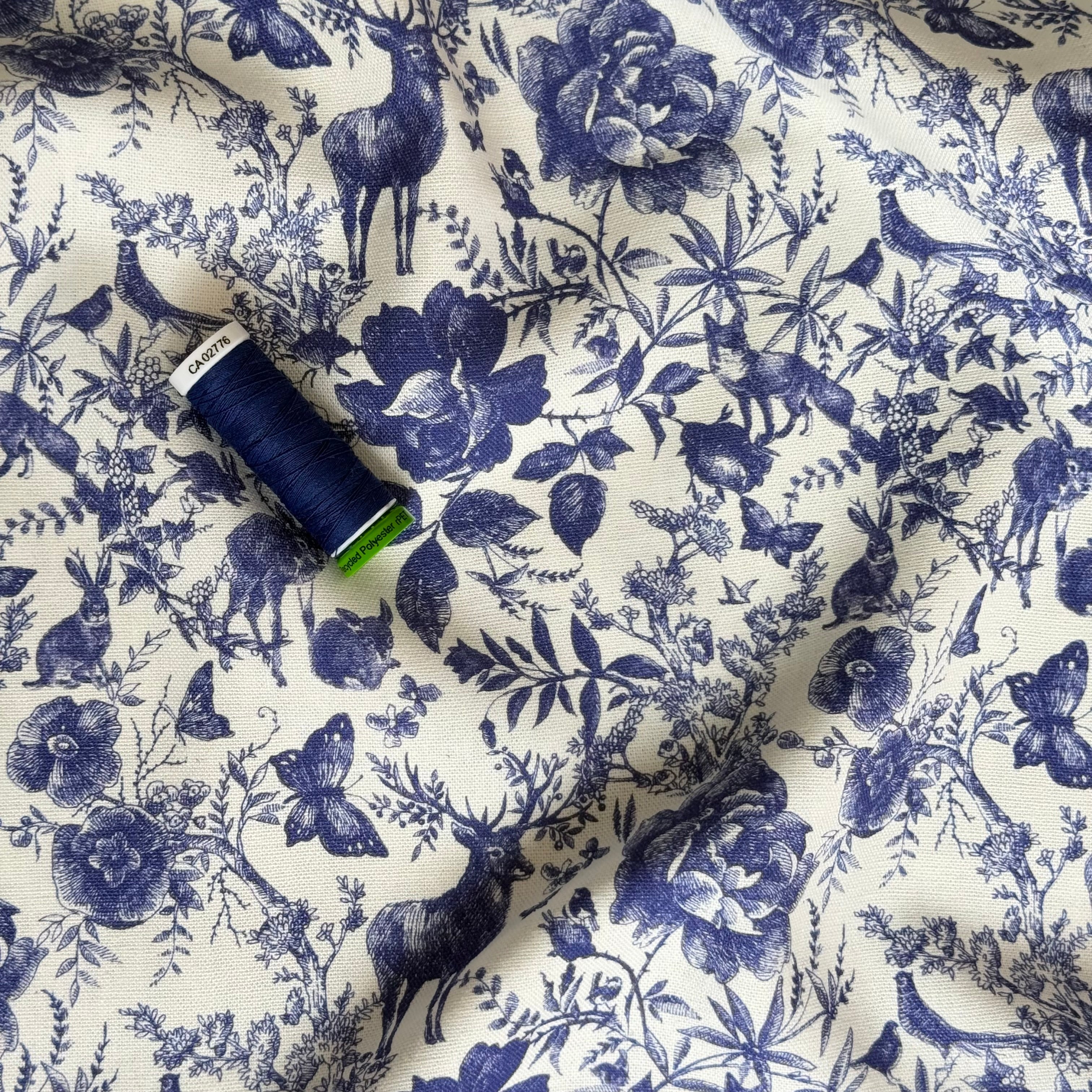 Toile de Jouy Viscose Linen Fabric