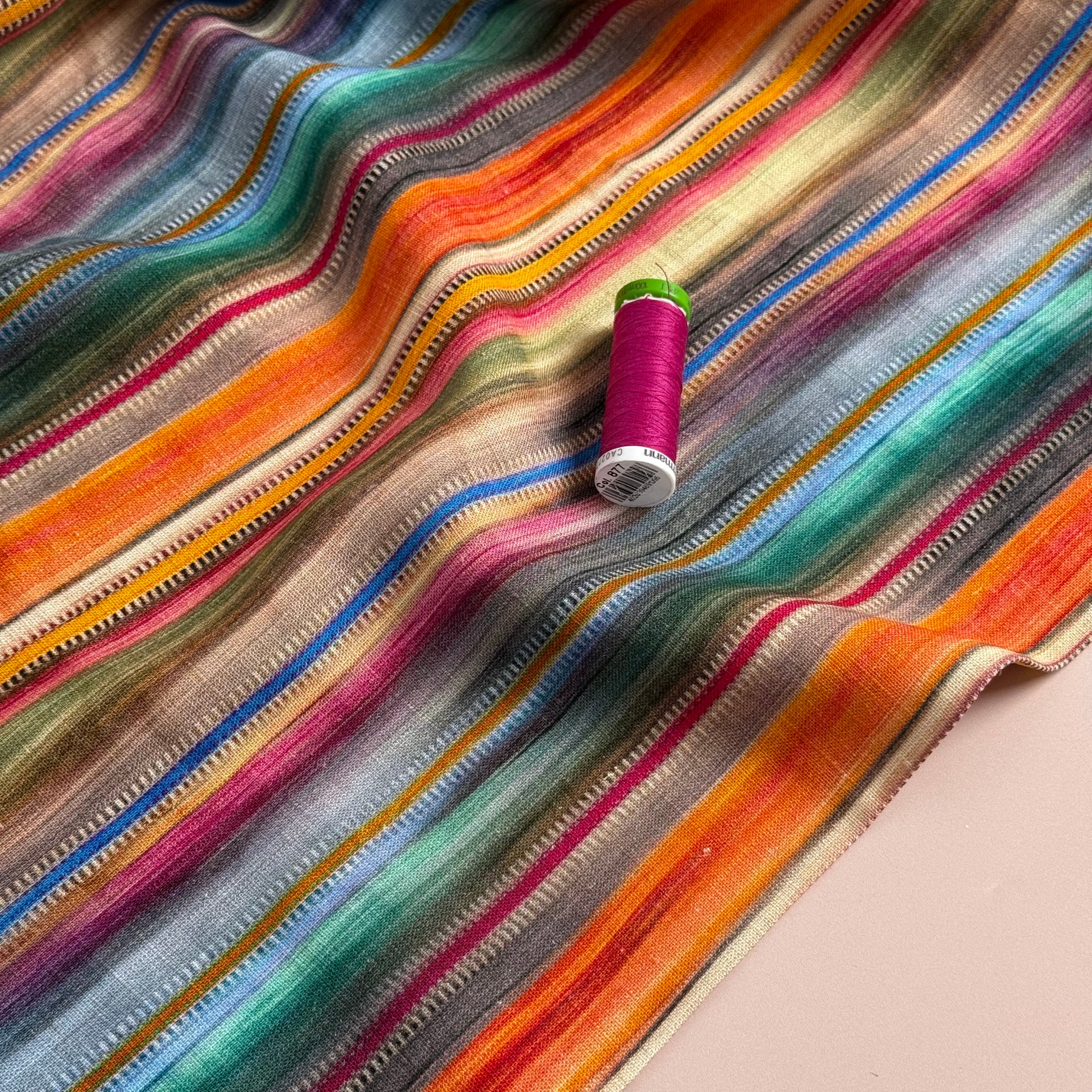 Tapestry Stripes Viscose Linen Fabric