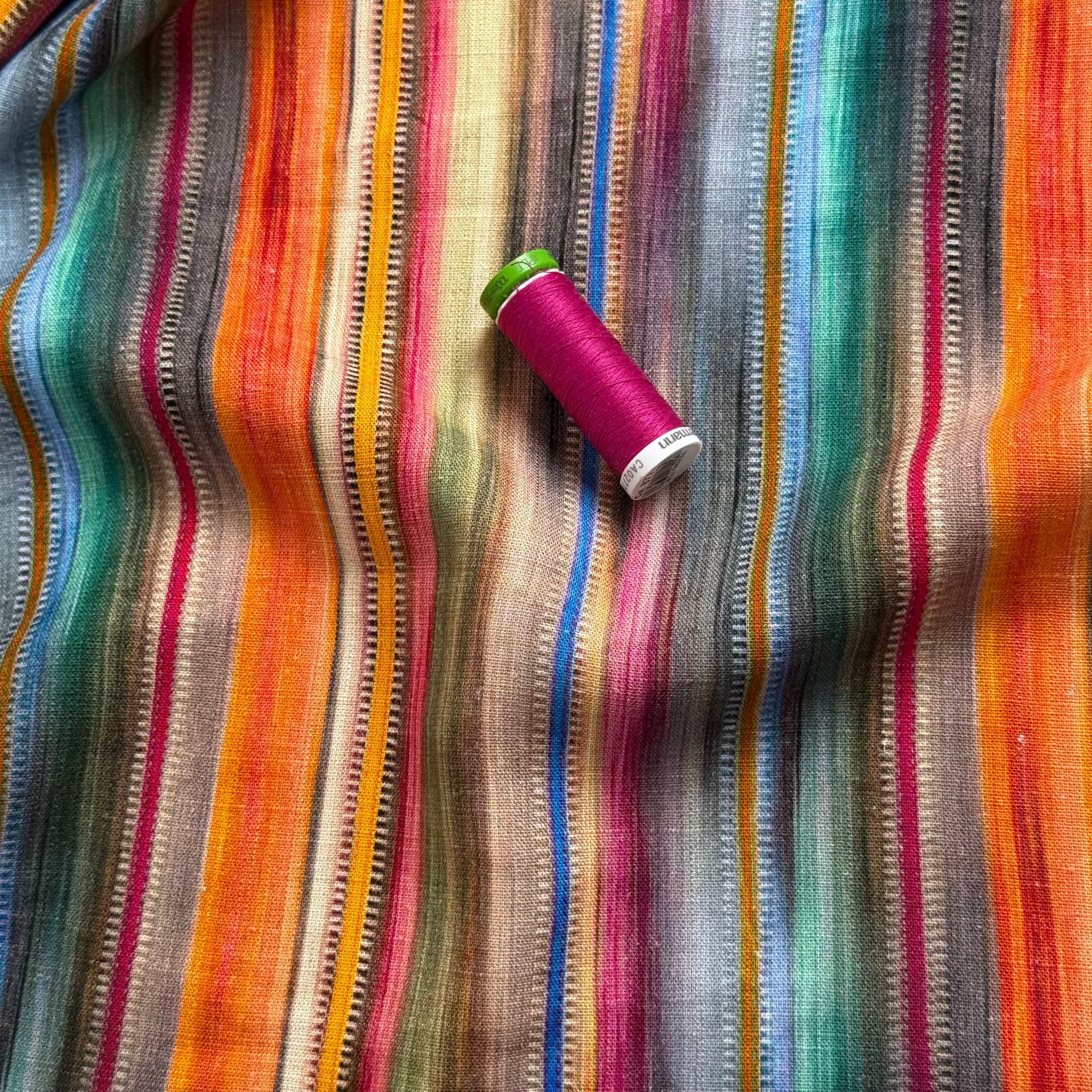 Tapestry Stripes Viscose Linen Fabric