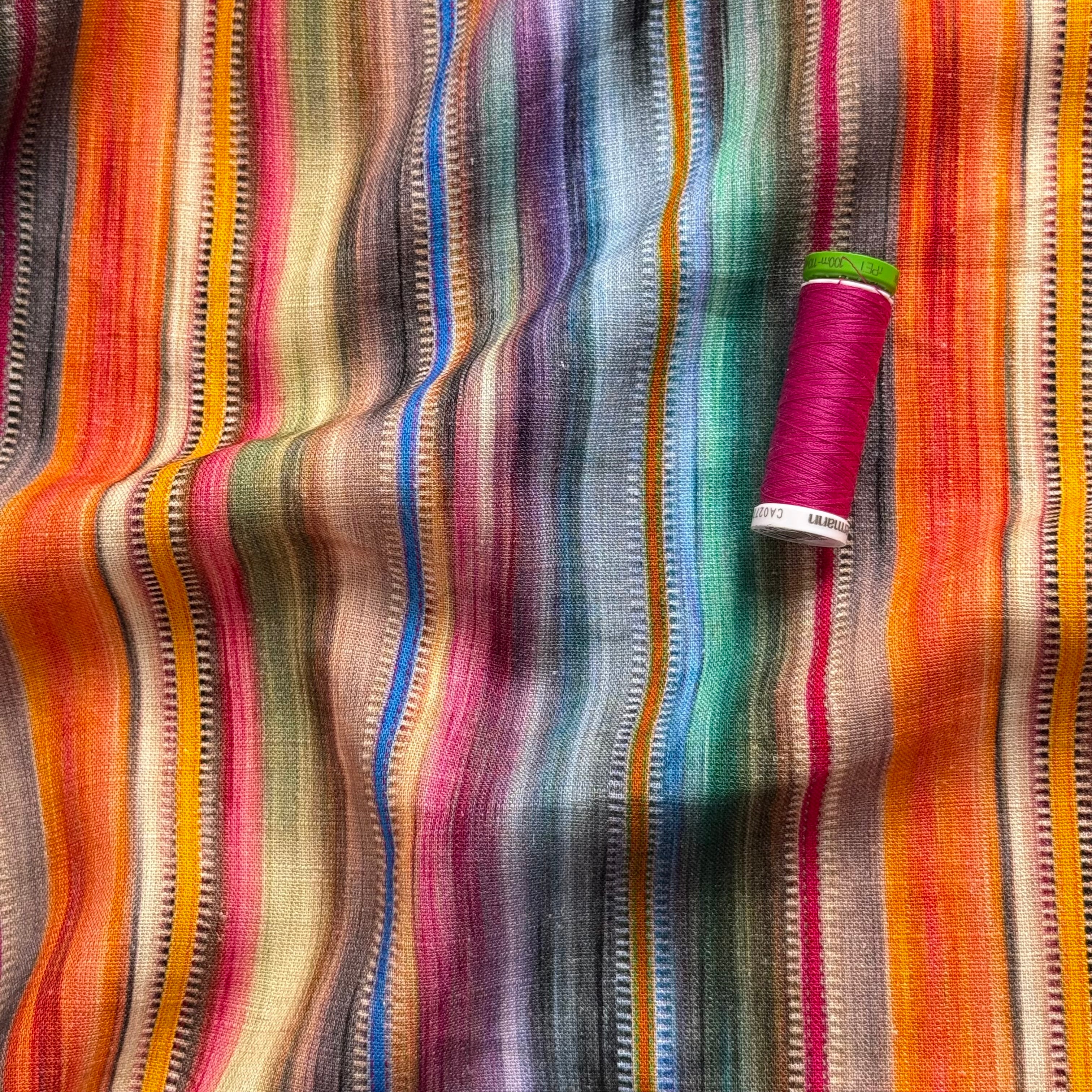 Tapestry Stripes Viscose Linen Fabric