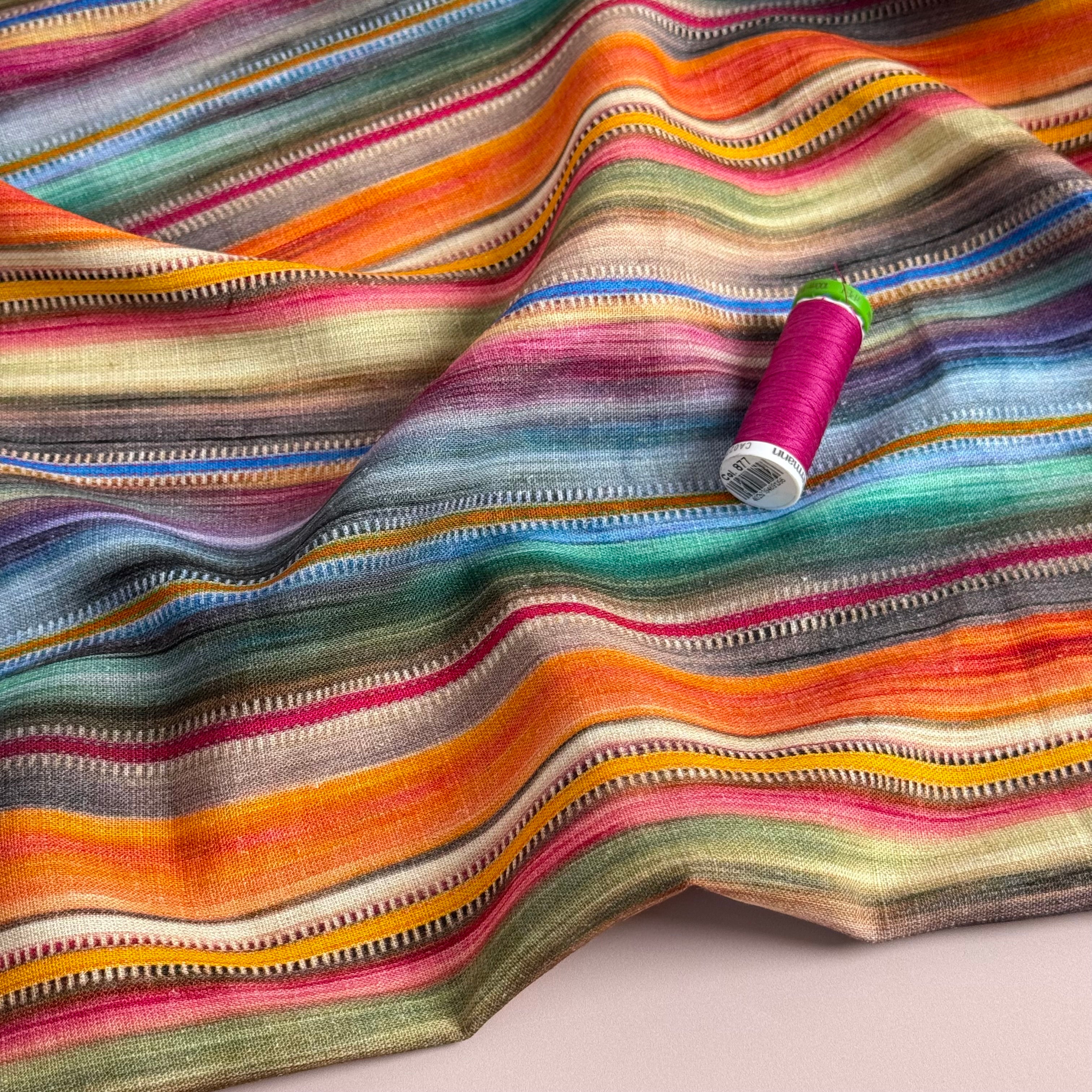 Tapestry Stripes Viscose Linen Fabric