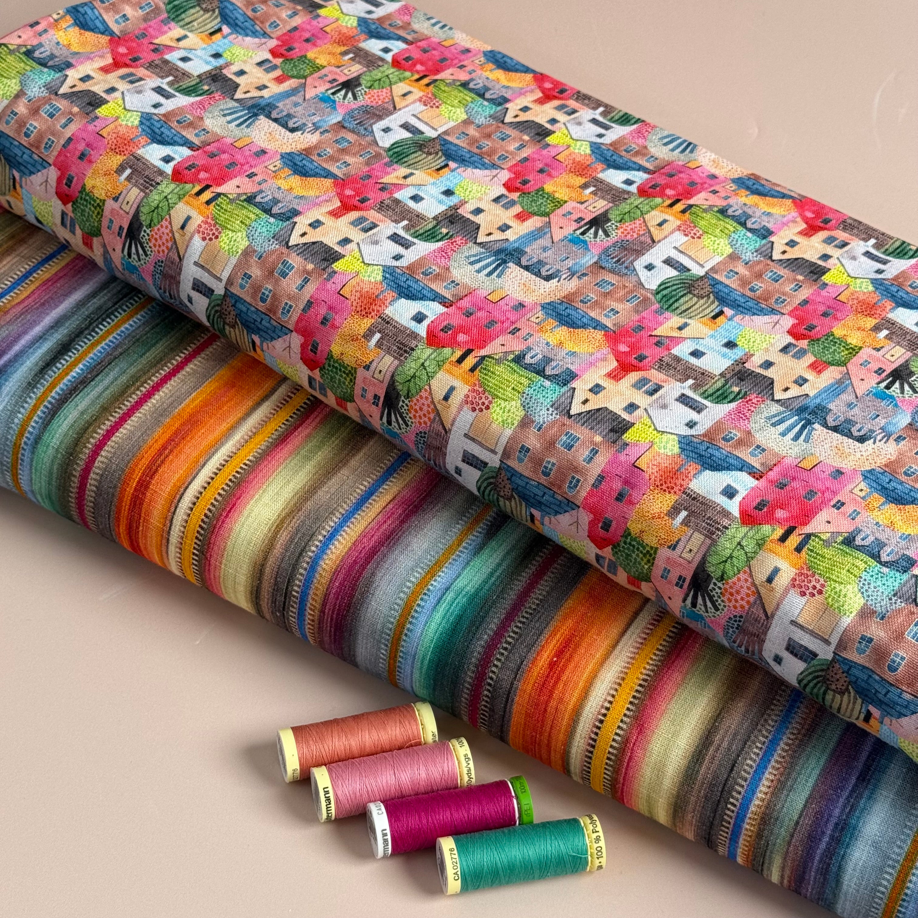 Tapestry Stripes Viscose Linen Fabric