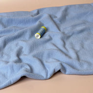 REMNANT 1 Metre - Yarn Dyed Pure Cotton Terry Knit in Dusty Blue