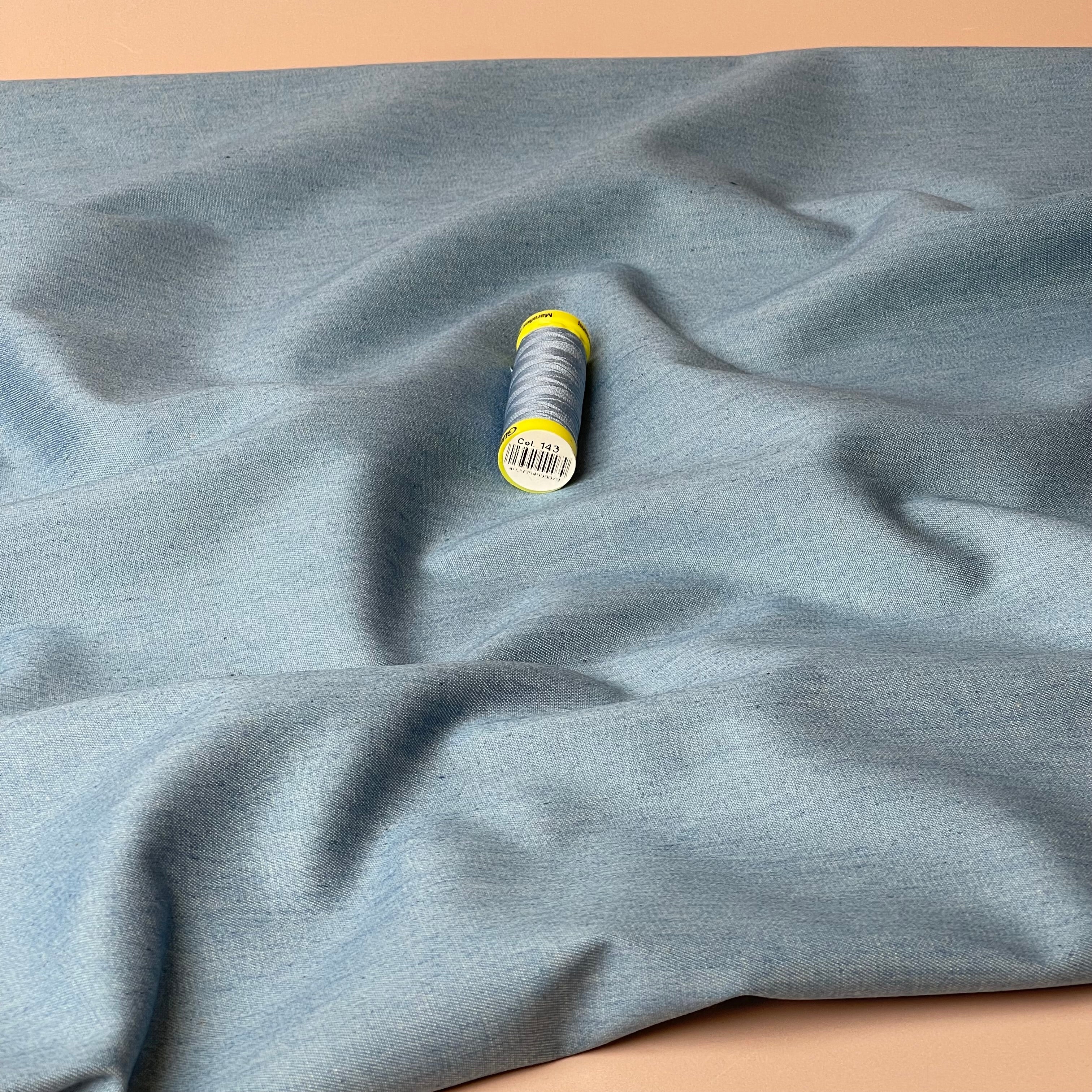 Dusty Blue Lightweight Denim Fabric