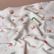 Cute Sea Creatures Cotton Ribbed Jersey