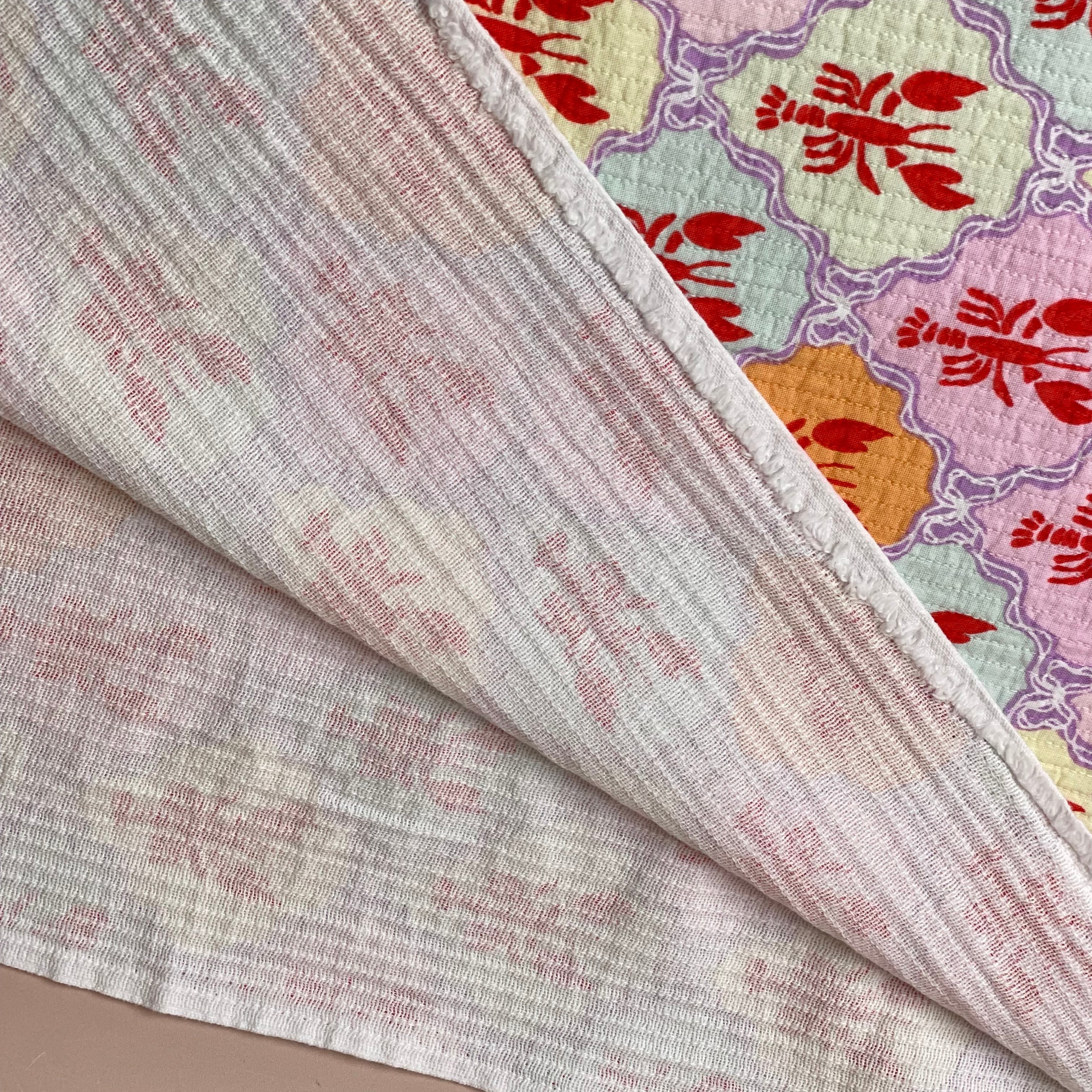 Patchwork Lobsters Cotton Jacquard Fabric