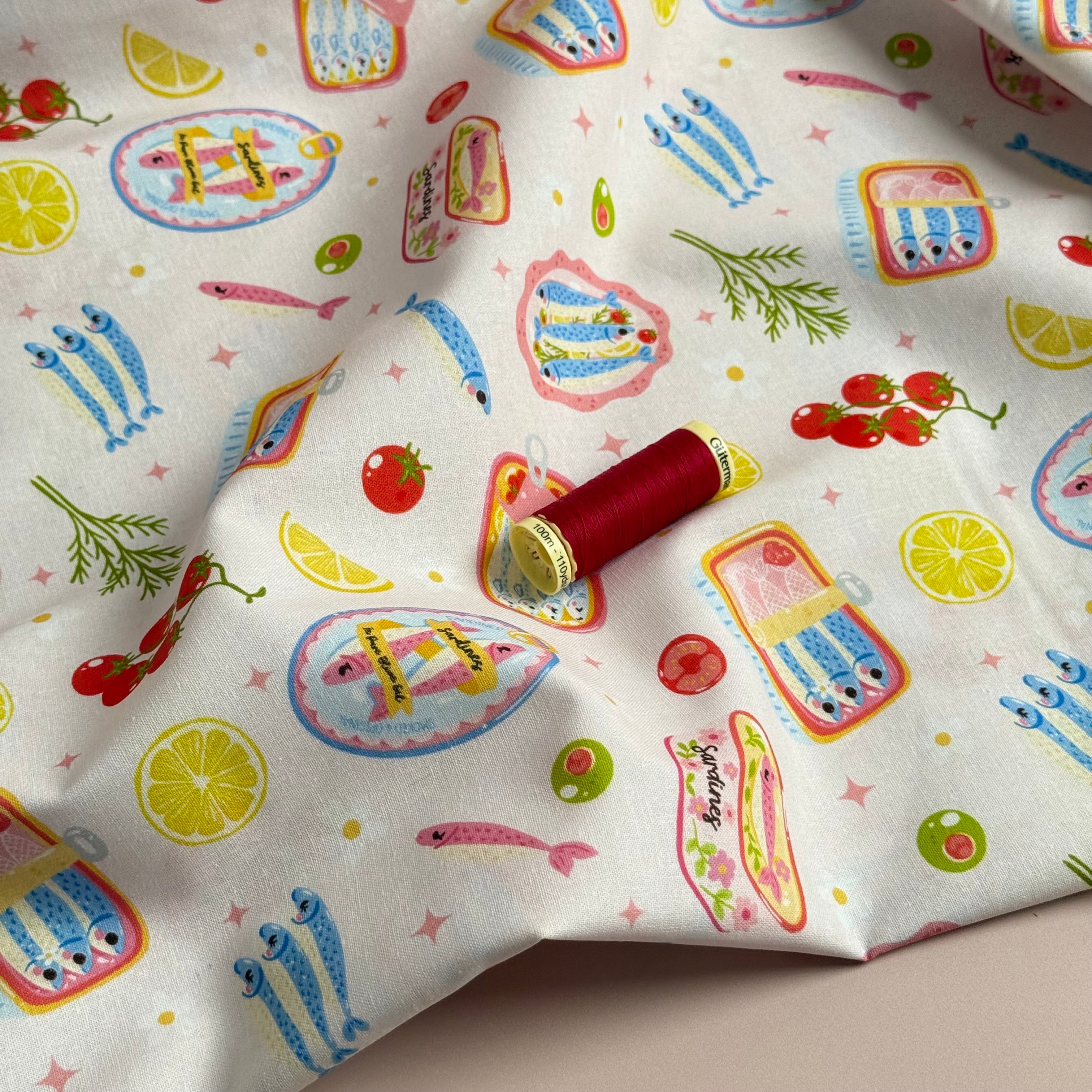 REMNANT 0.43 Metre - Sardine Catch Soft Cotton Fabric