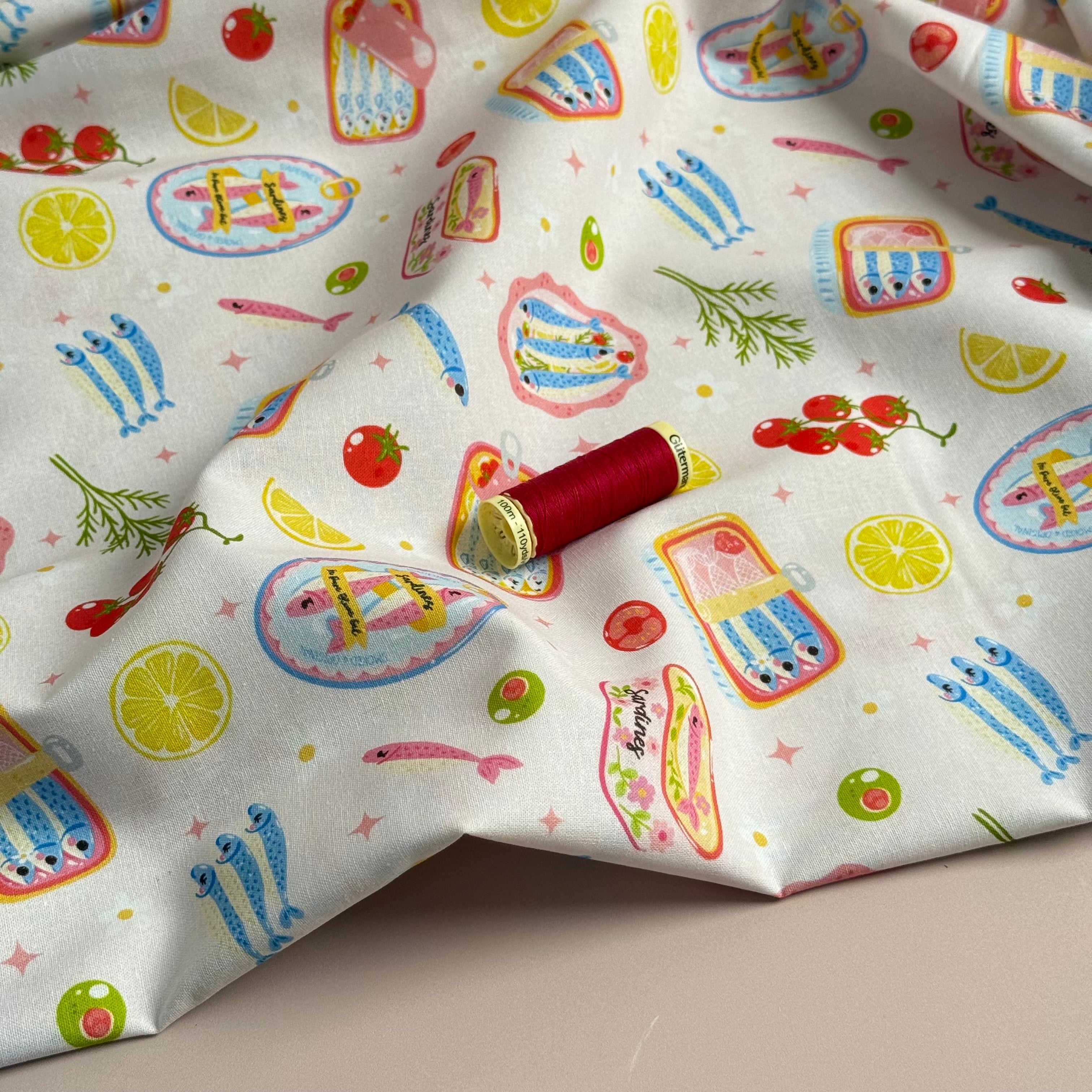 REMNANT 0.43 Metre - Sardine Catch Soft Cotton Fabric