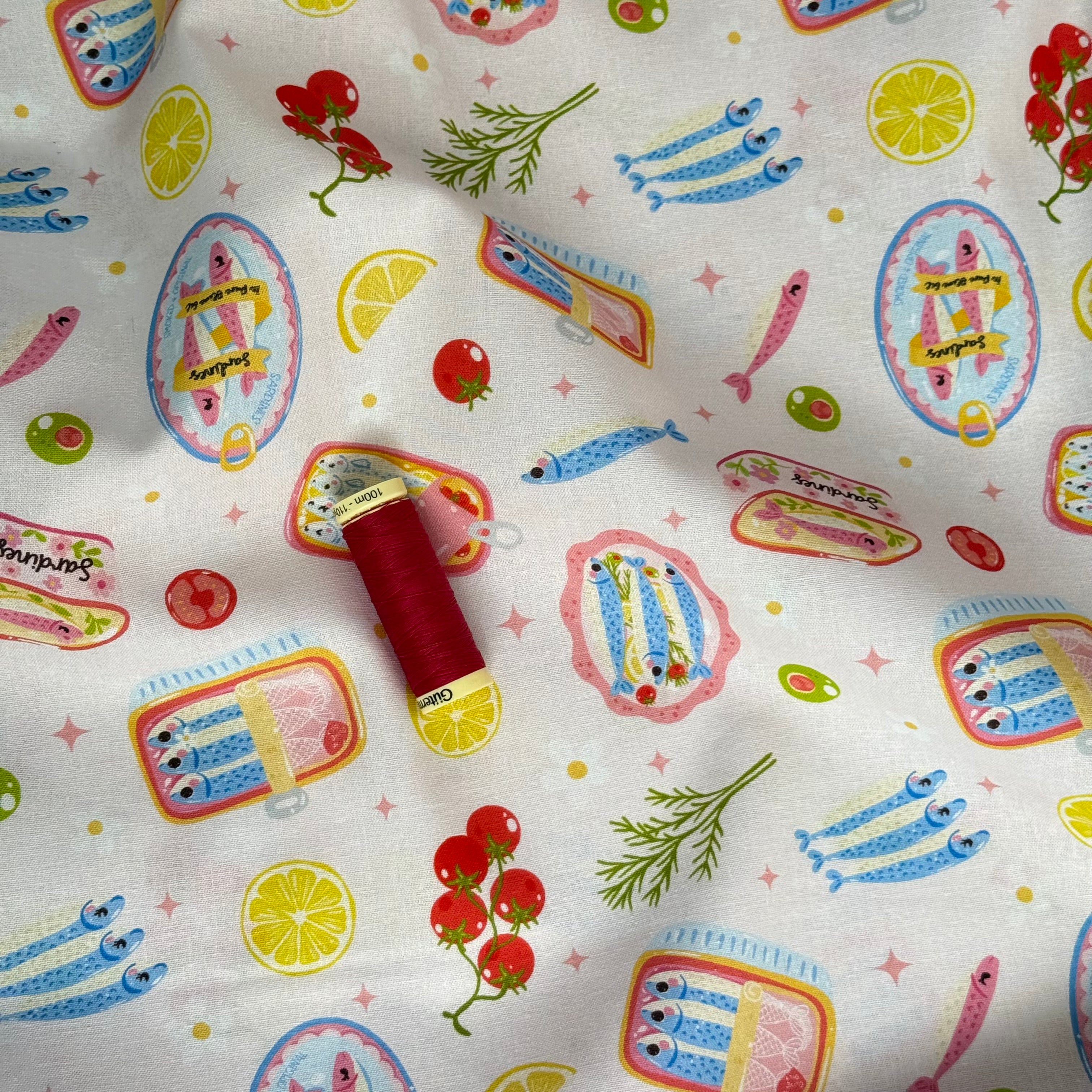 REMNANT 0.43 Metre - Sardine Catch Soft Cotton Fabric