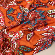 Paisley in Orange Viscose Jersey Fabric