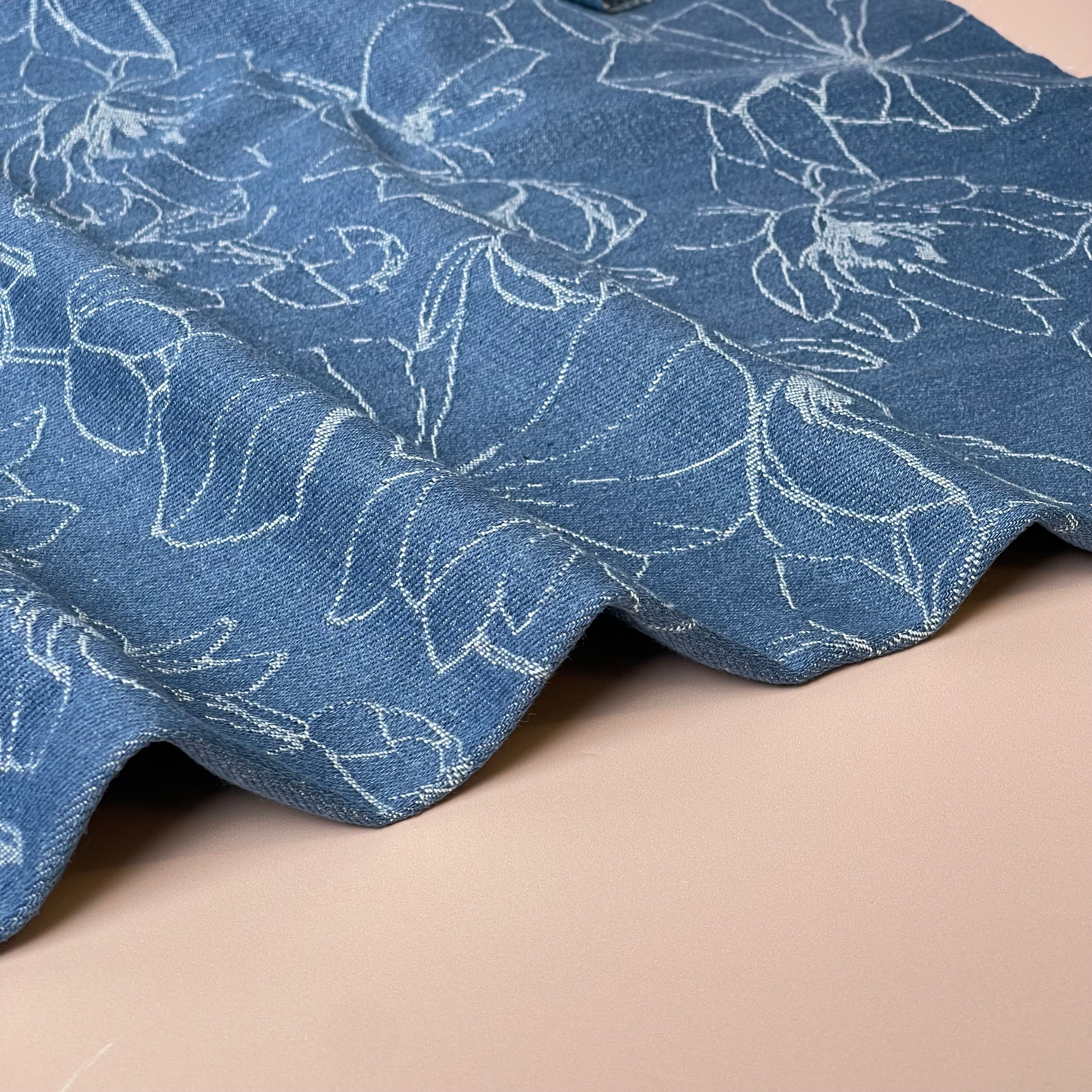 Denim with Jacquard Flowers