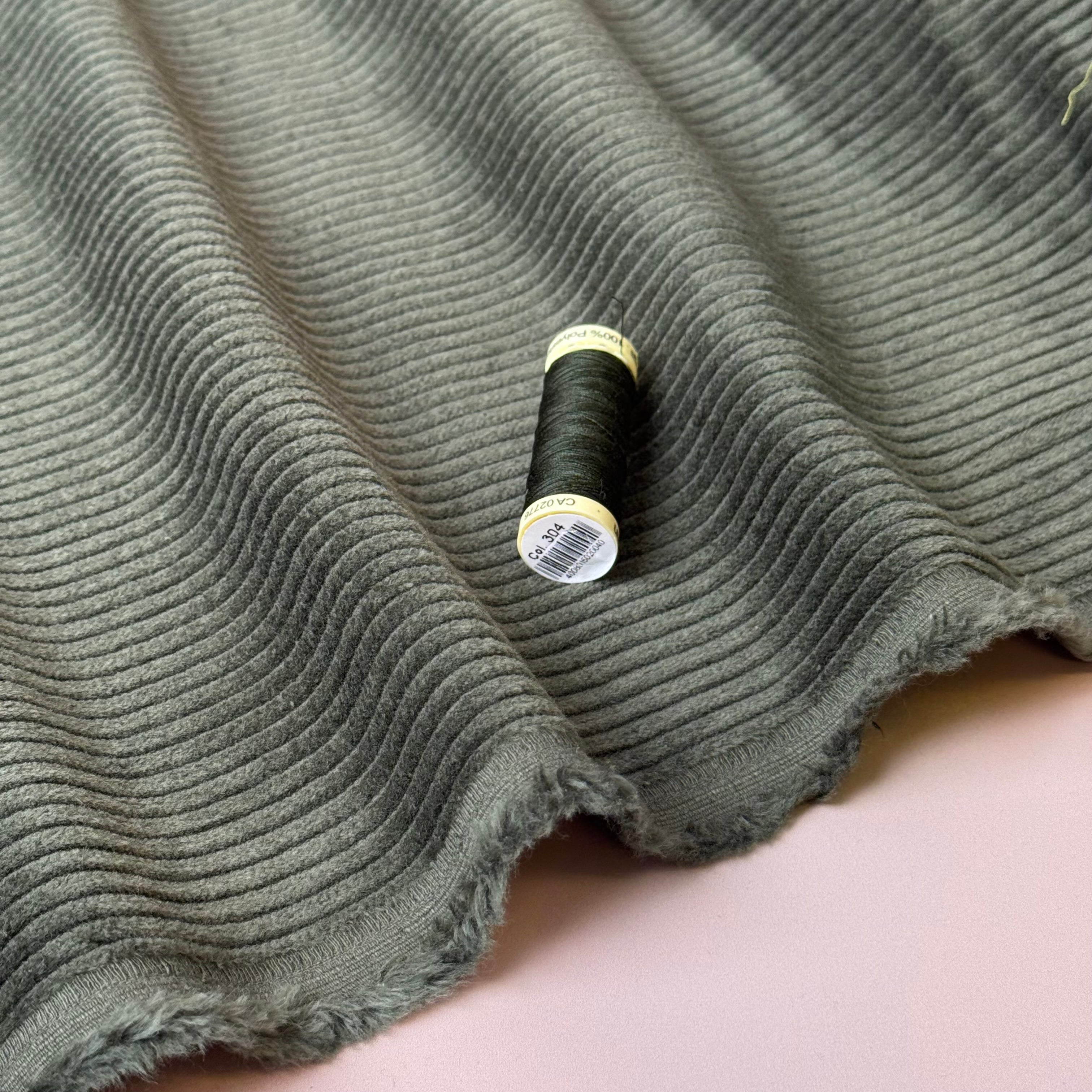 Pure Cotton Washed Corduroy 4.5W in Fir Green