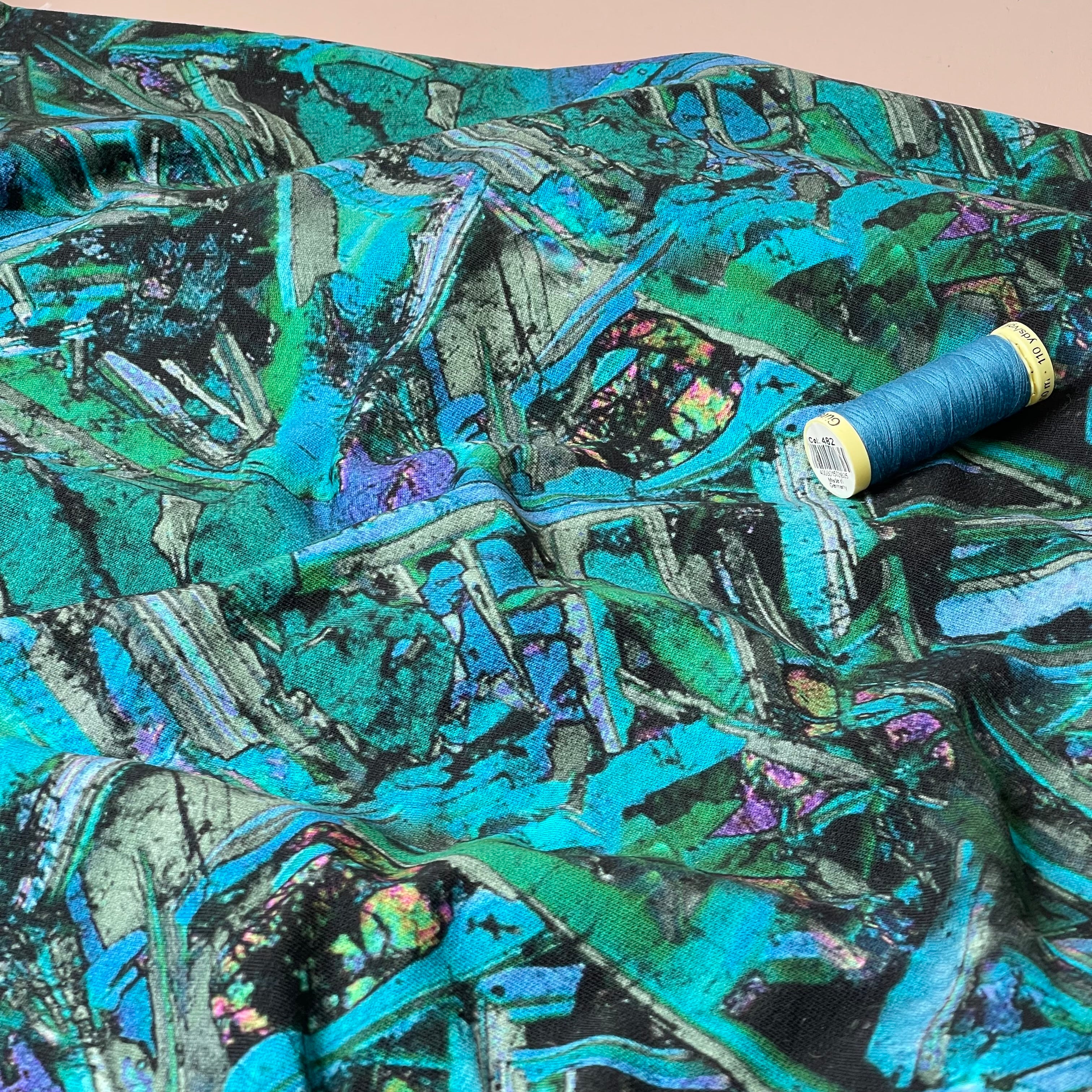 Emerald Crystals Cotton French Terry